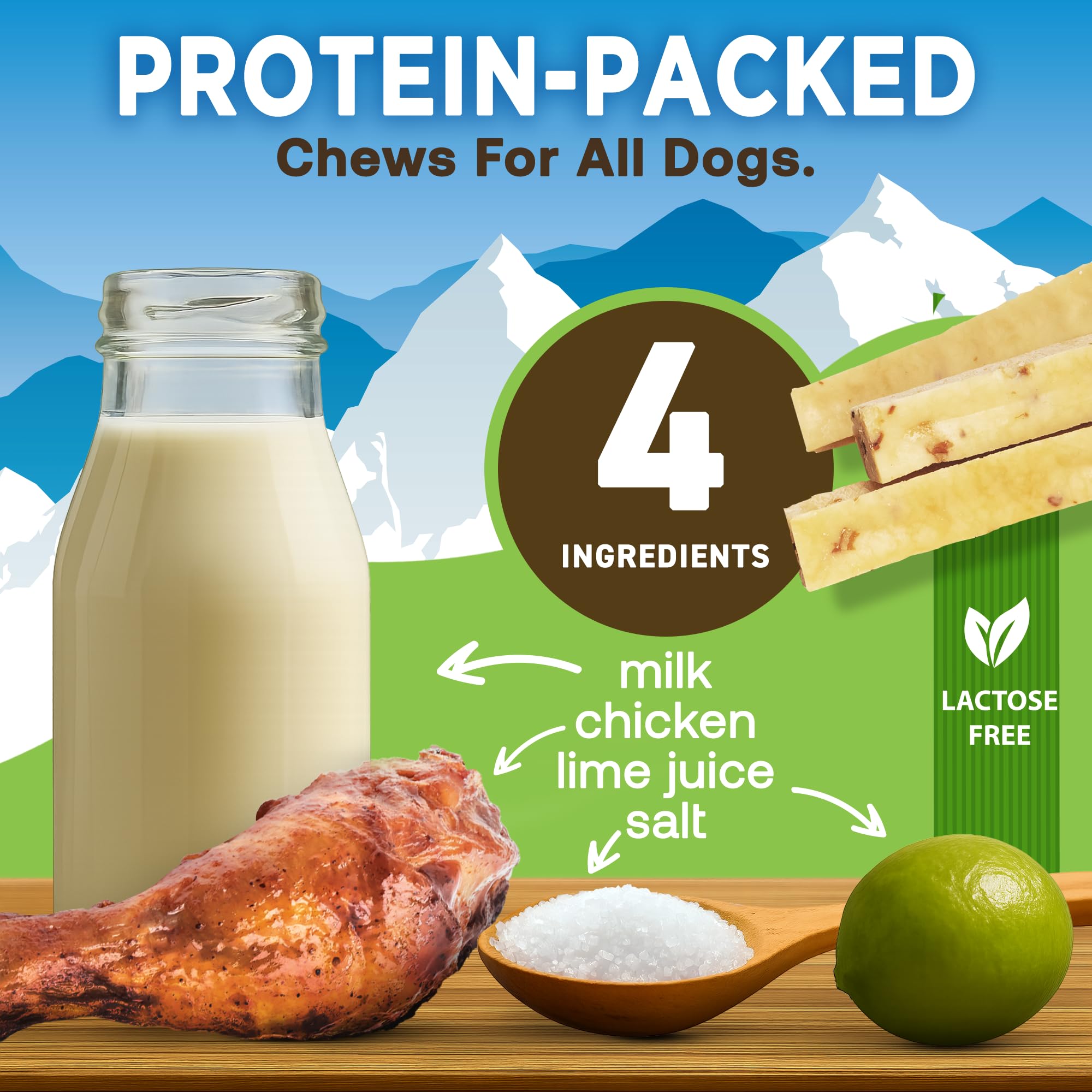 EcoKind Premium Gold Yak Cheese Himalayan Dog Chews, Dog Treats Large Breed, All Natural, High Protein Dog Chew, Chicken, Large