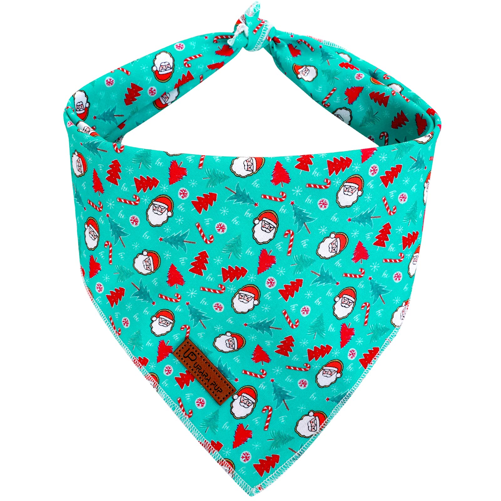 Up Urara Pup Christmas Dog Bandana, Christmas Tree Bandana For Girl Boy Dog, Cotton Pet Kerchief, Cute Winter Puppy Bandana, Adj