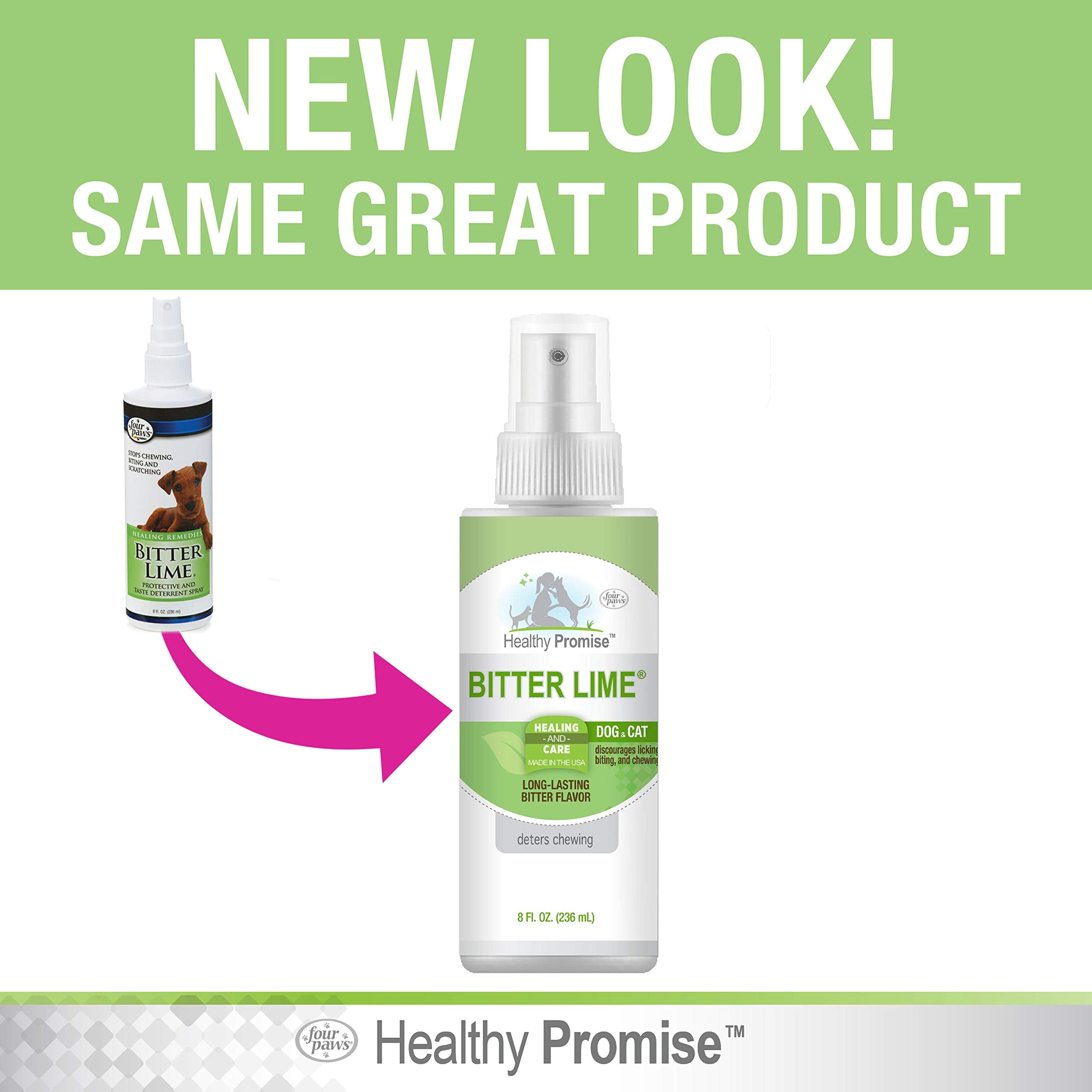 Four Paws Healthy Promise Bitter Lime Anti Chew Spray For Dogs And Cats Bitter Lime Flavor 8 Ounces