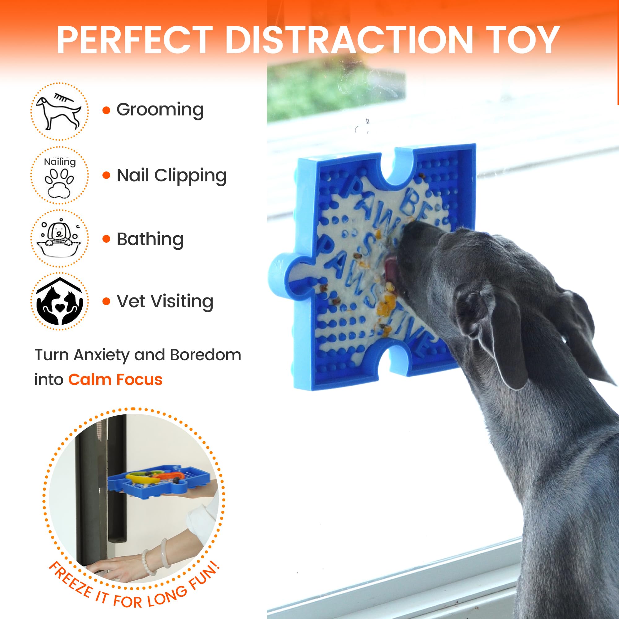 HowGo Puzzle Slow Feeder Lick Mat for Dogs, 38+ Suction Cups|Non-Slip Heavy Duty Maze Enrichment Bowl BPA-Free Silicone|Reduce B