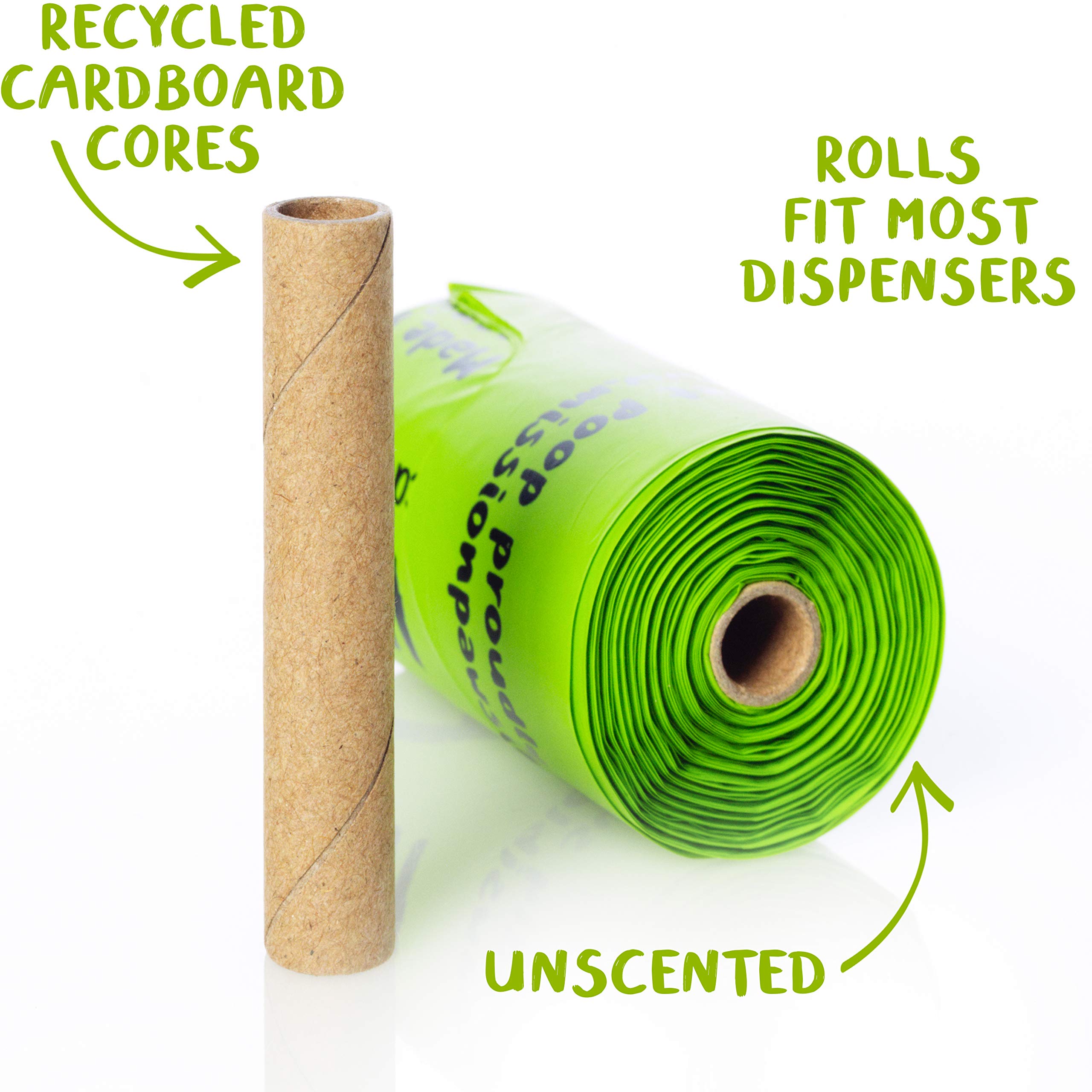 Planet Poop Home Compostable Dog Poop Bags Extra-Long With Handles 120 Un-Scented Pet Waste Bags Plastic Free, Thick Leakproof P