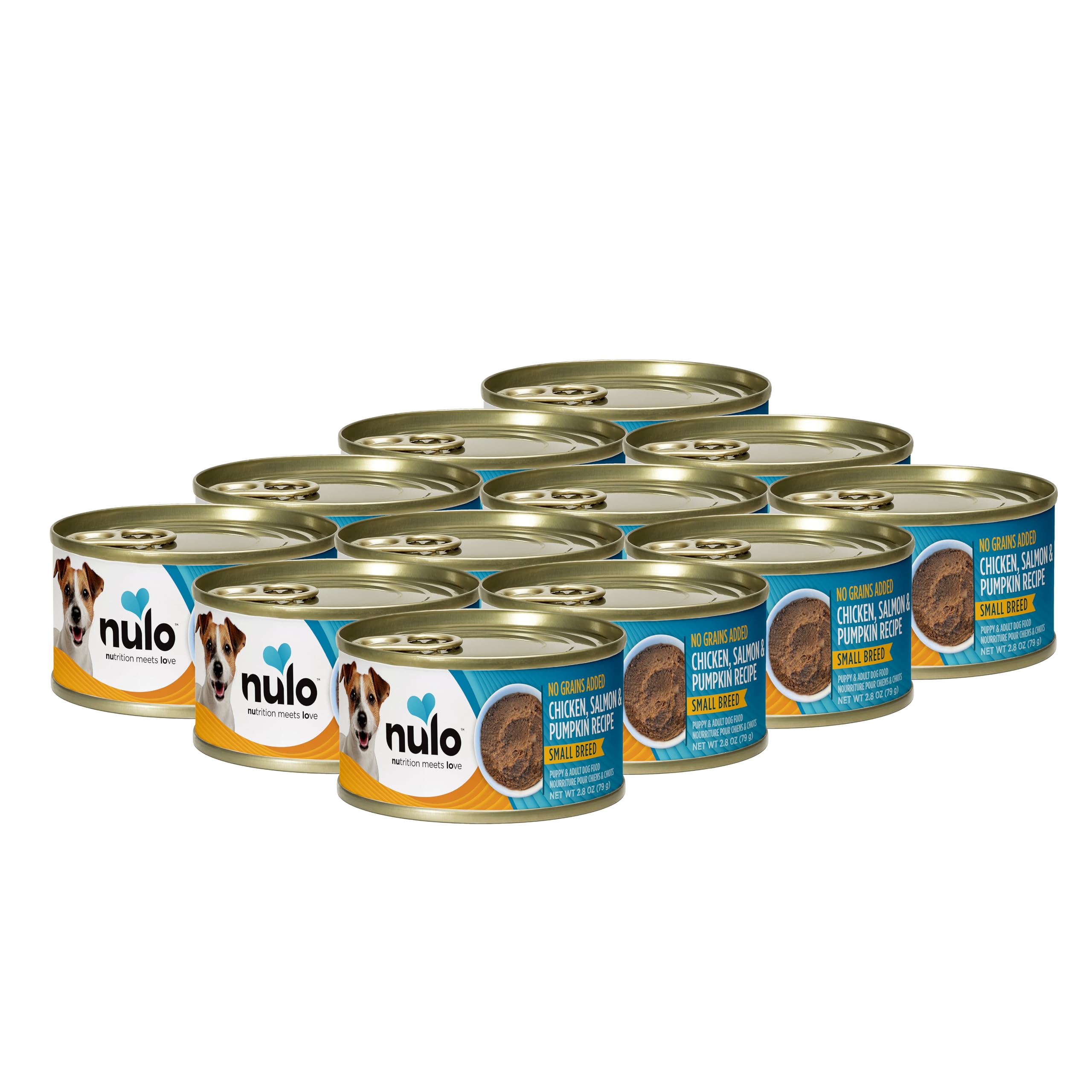 Nulo Grain-Free Small Breed Wet Canned Puppy & Dog Food, Chicken, Salmon, and Pumpkin, 2.8 Ounce, 12 Cans