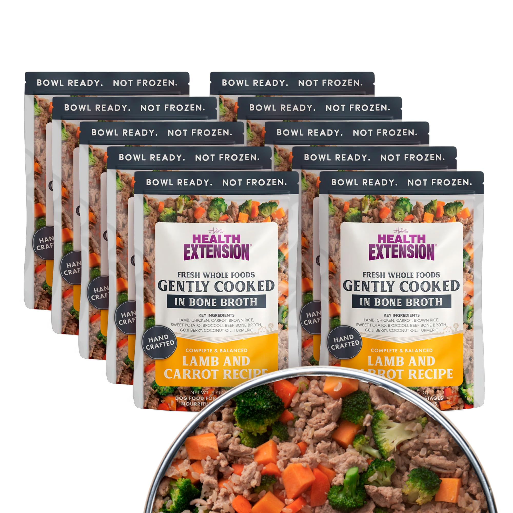 Health Extension Gently Cooked Lamb & Carrot Dog Food, Human-Grade & Shelf-Stable with Superfoods, Supports Digestion, Immunity,