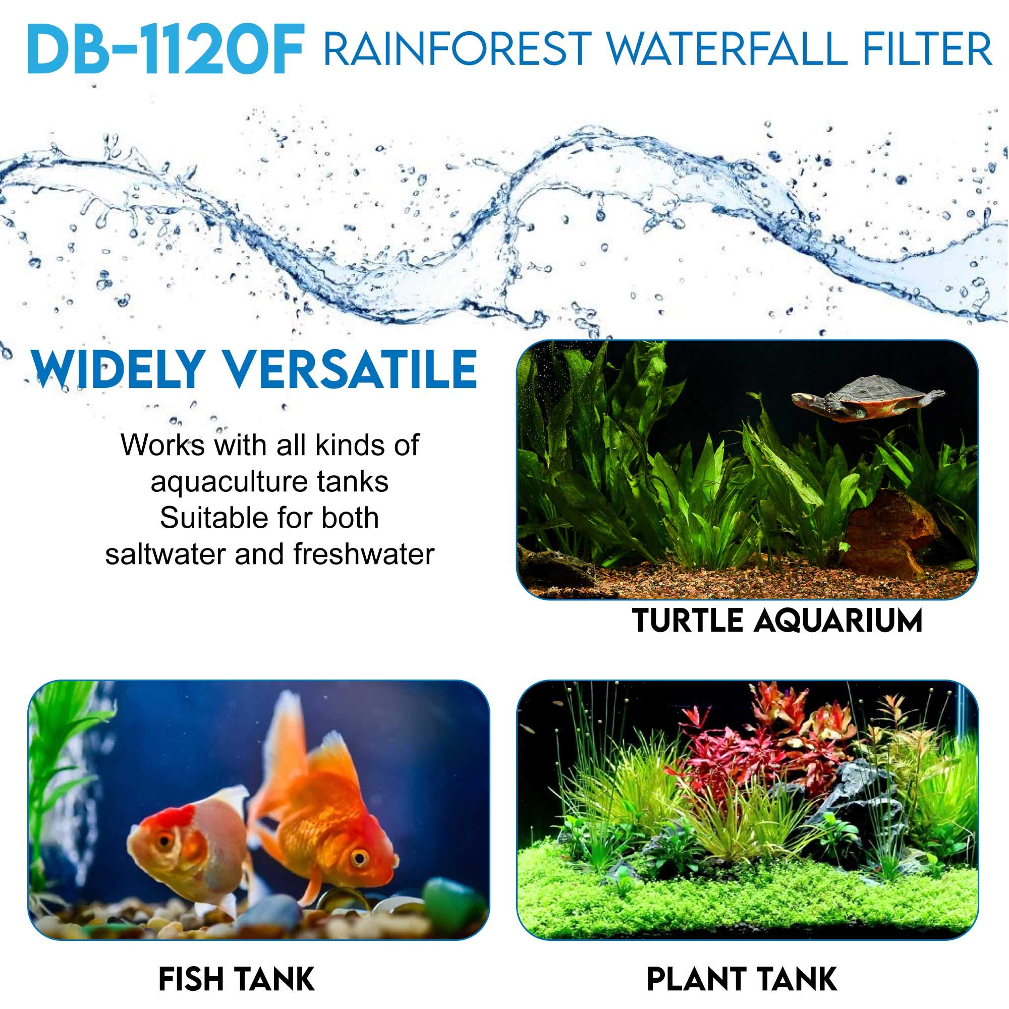 Aqua Dream 237 GPH Submersible Pump(900L/H,20W) Ultra Quiet 3-in-1 Internal Filter Water Pump for Pond,Aquarium,Fish Tank,Founta