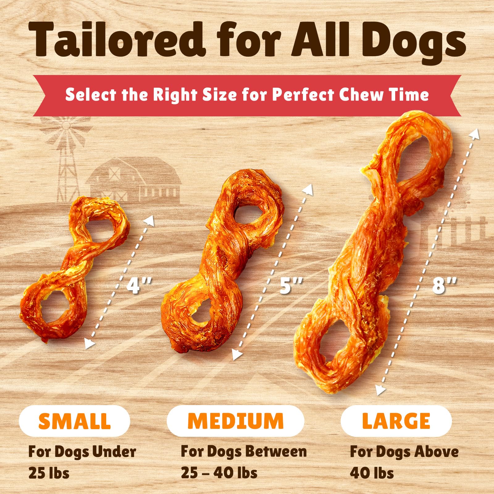 Gootoe Turkey Tendon Dog Treats - 100% USA-Sourced, Natural Snack, Premium Training Chews, Hypoallergenic, Reseal Value Bags, Si