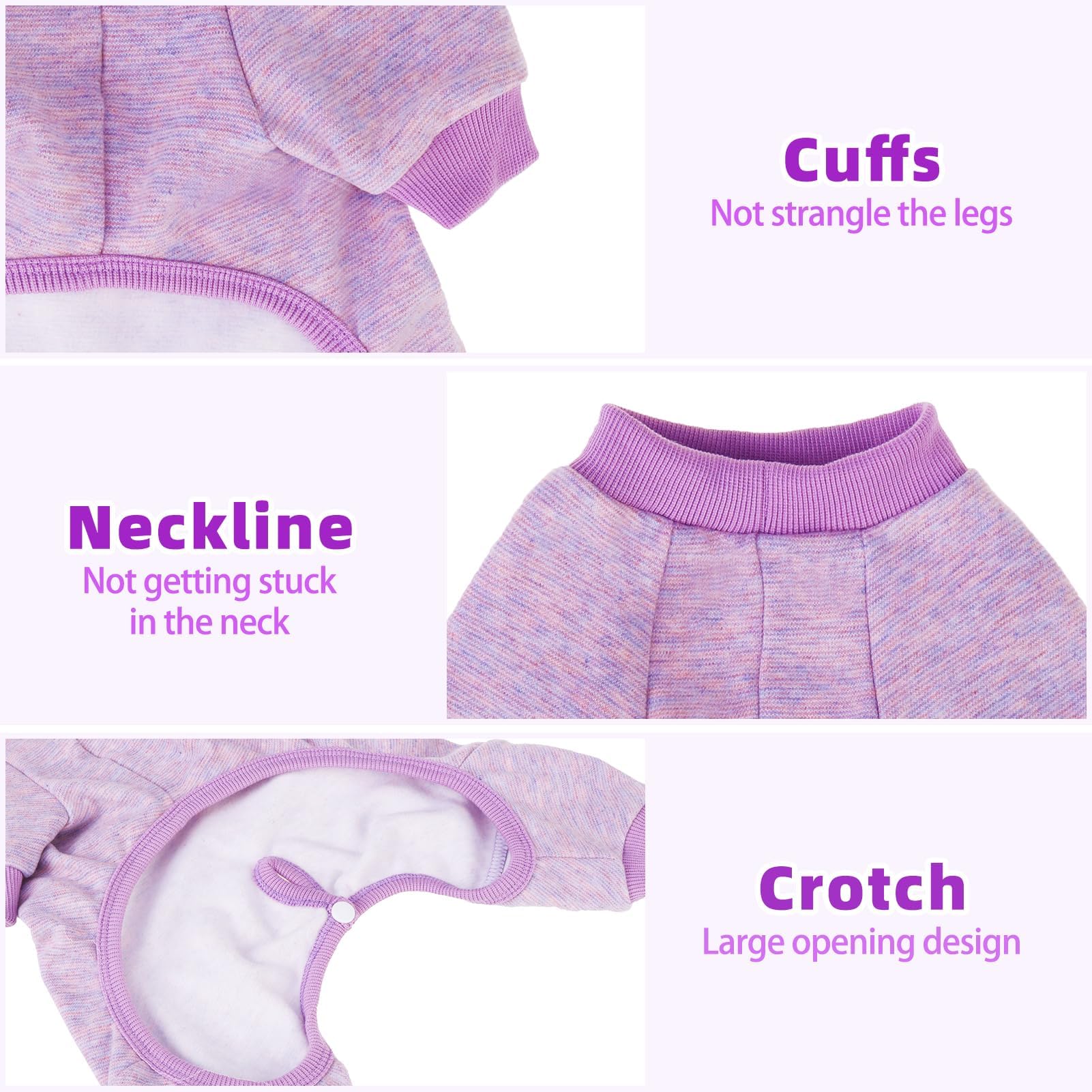 Pupteck Dog Pajamas For Small Medium Large Sized Dogs, Stretchy Dog Pjs Onesie Clothes Soft Fleece Sweaters Puppy Cat Outfits Pe