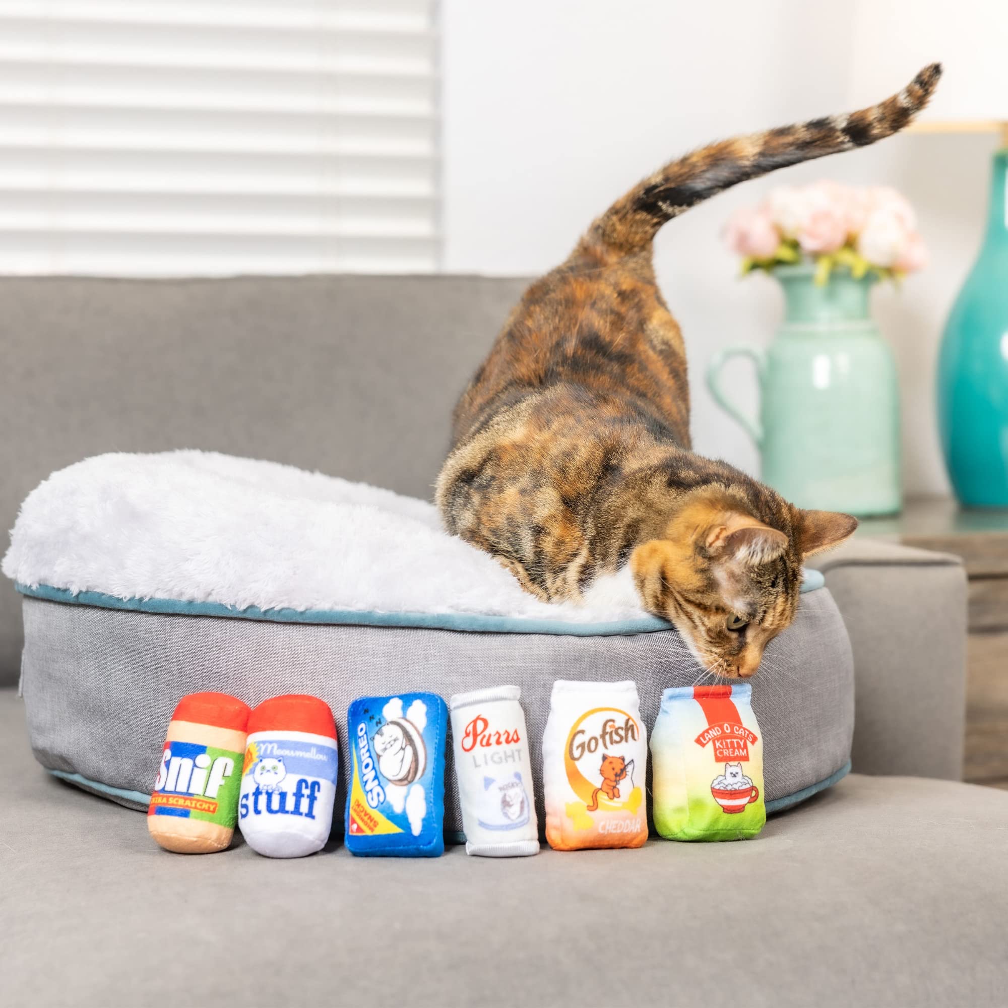 Huxley & Kent Plush Cat Toy | Snoreo Cookies | Snack Attack Strong Catnip Filled Cat Toy | Plush Interactive Kitten And Cat Toy With Catnip And Crinkle | Kittybelles