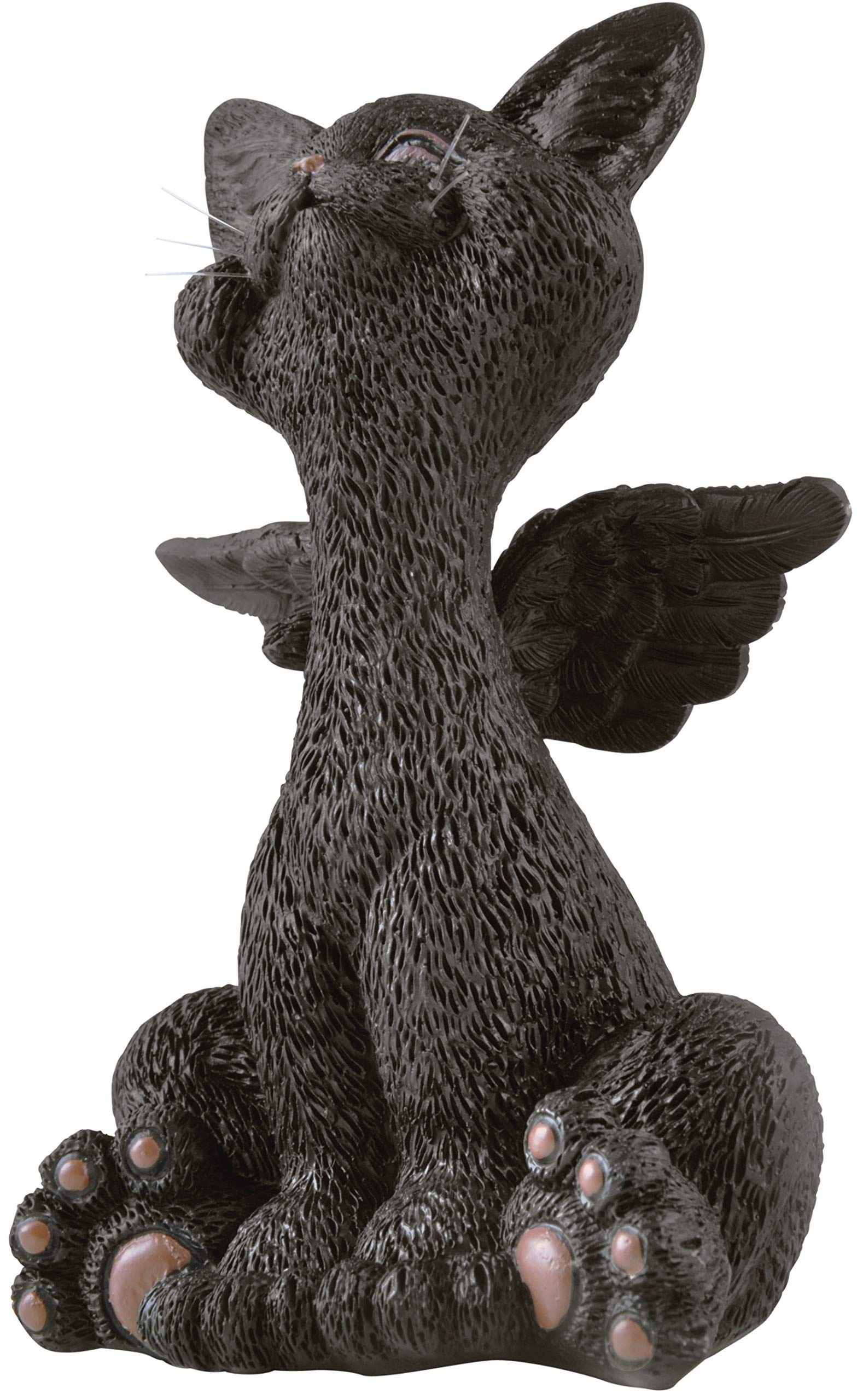 Whimsical Black Cat Angel Figurine With Angel Wings - Happy Cat Collection - Gifts For Cat Lovers, Cat Lover Gifts For Women, Cat Lover Gifts For Men, Cat Decor For Cat Lovers, Cat Memorial Gifts