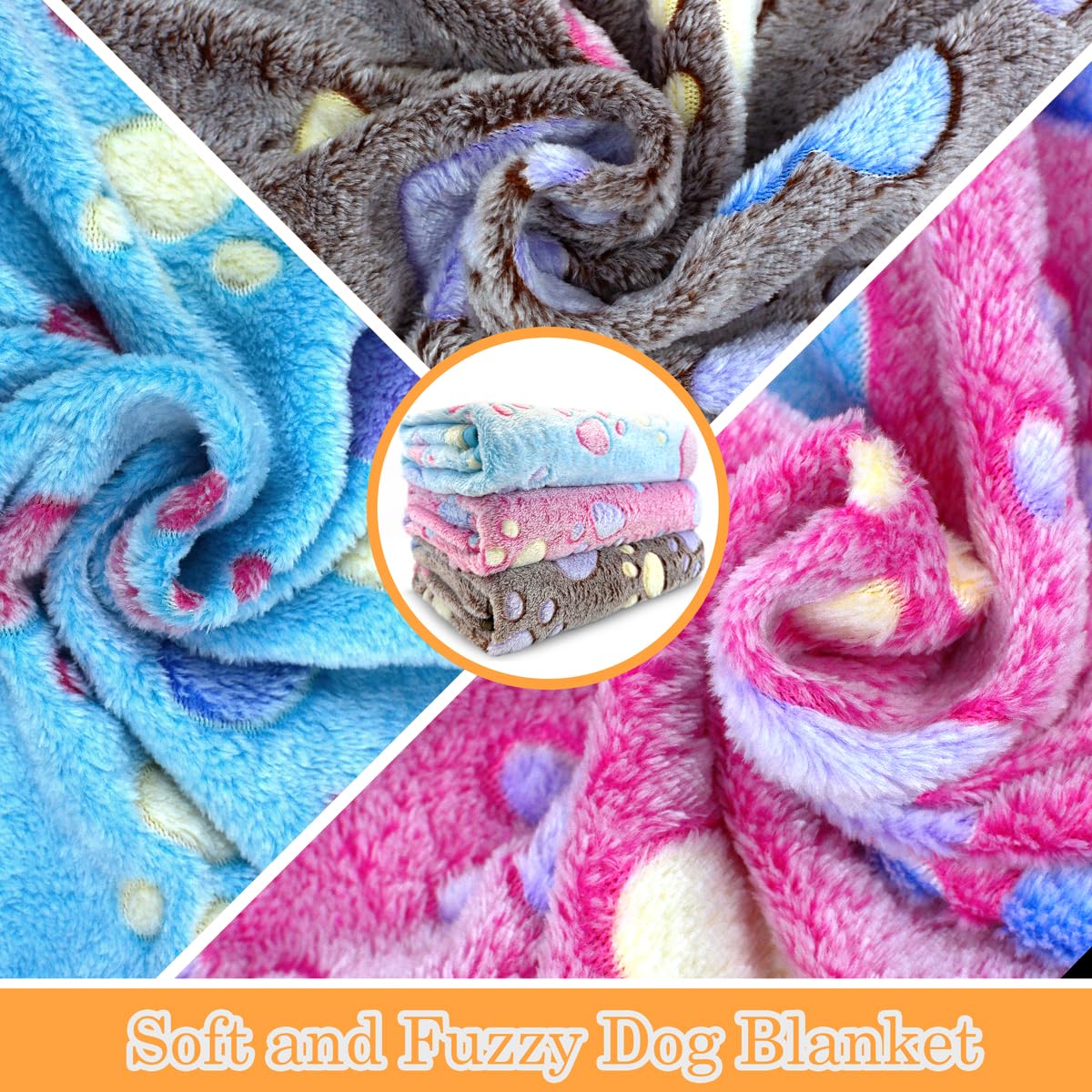 Dog Blankets Washable, 3 Pack Dog Blanket Washable 41' X 31', Fuzzy Soft Pet Mat Throw Cover For Kennel Crate Bed, Blankets For Dogs, Pet Blanket