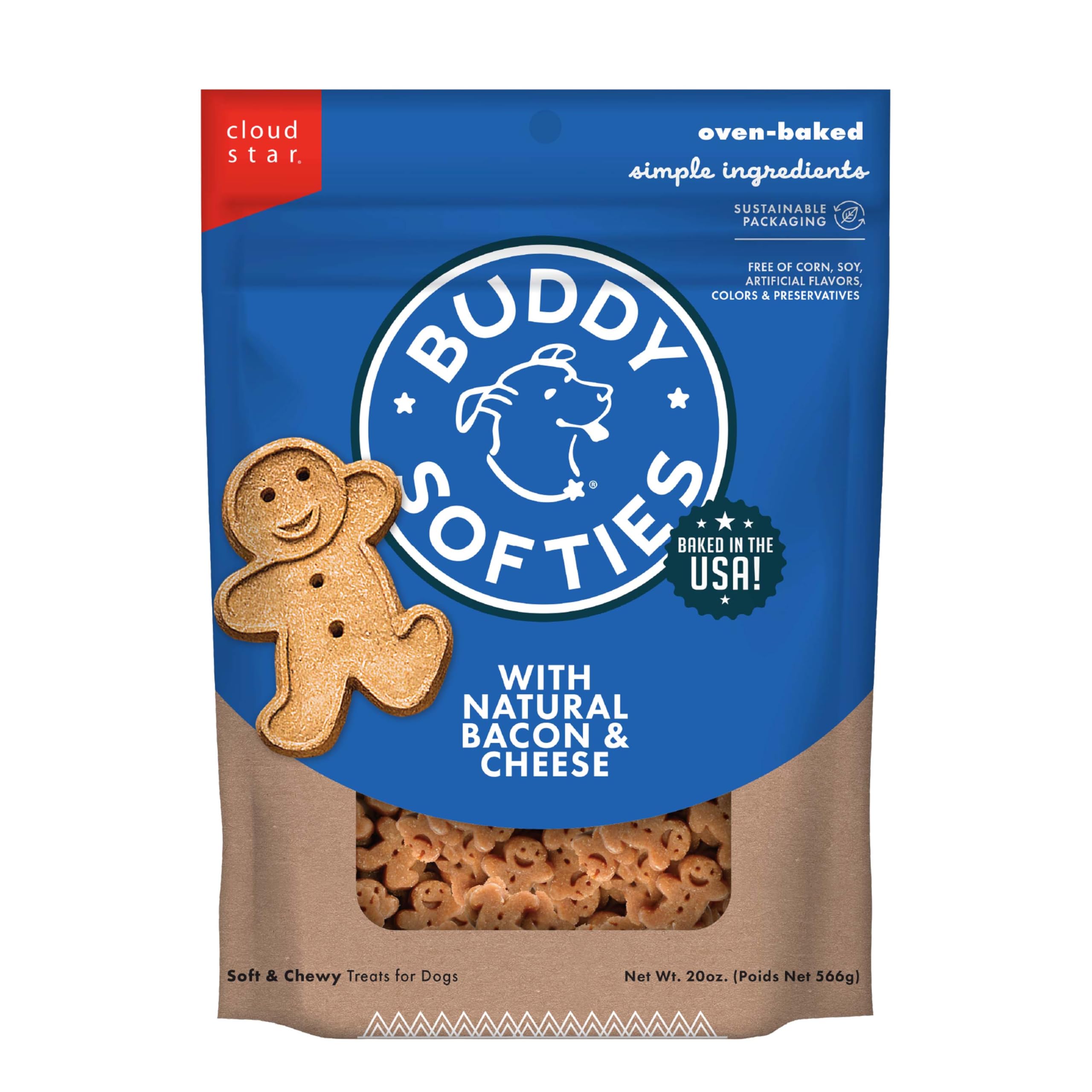 Buddy Biscuits Original Soft & Chewy w/Bacon & Cheese - 20oz.