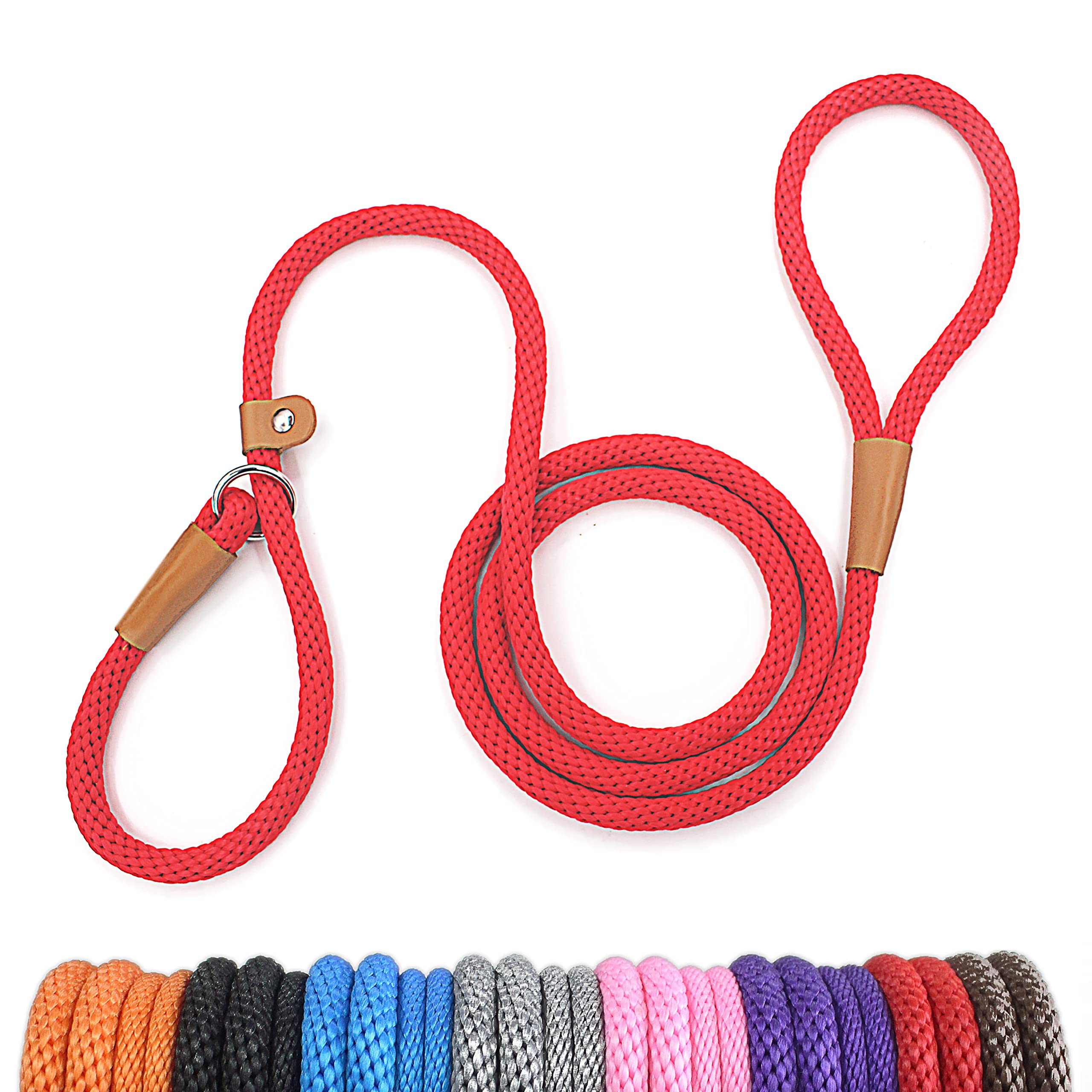 Lynxking Dog Leash Slip Lead Snap Hook Rope Leash Strong Heavy Duty Braided Dog Training Leash No Pull Training Lead Leashes For Medium Large And Small Dogs
