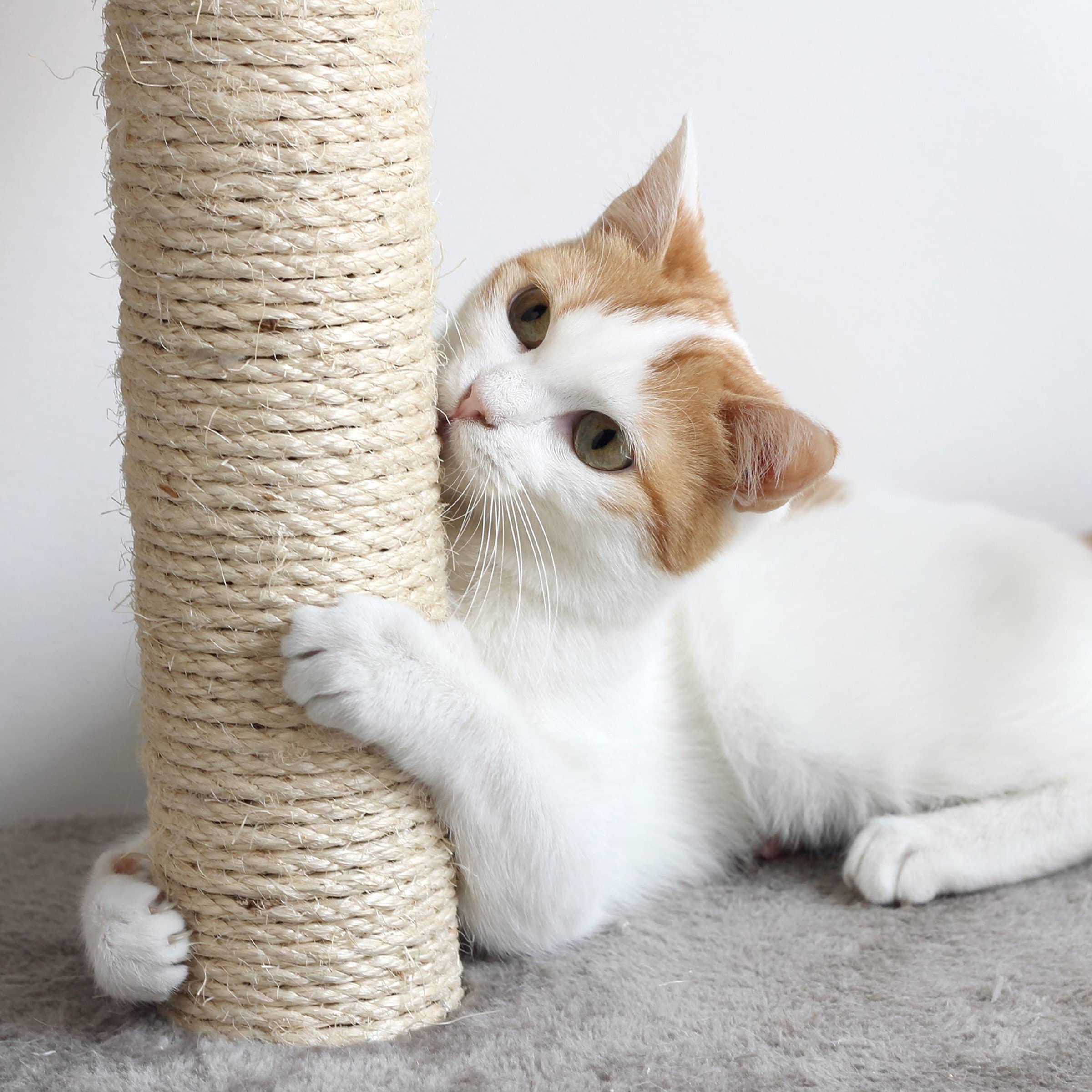 PETMAKER Cat Tree - 6-Foot Indoor Tower with Napping Perches, 9 Scratching Posts, Ivory, Model 80-0709