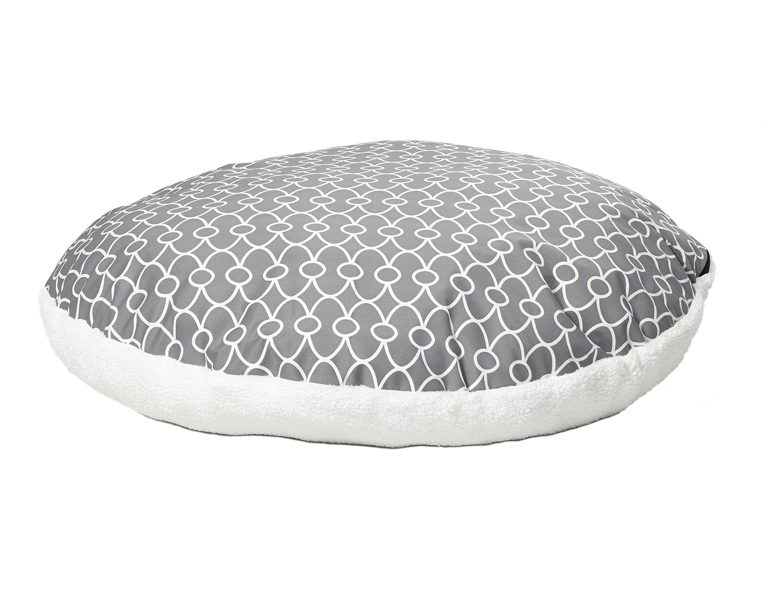 Midwest Homes For Pets Over-Stuffed Dog Bed Feat Teflon With Gray/Fleece Pattern, Large