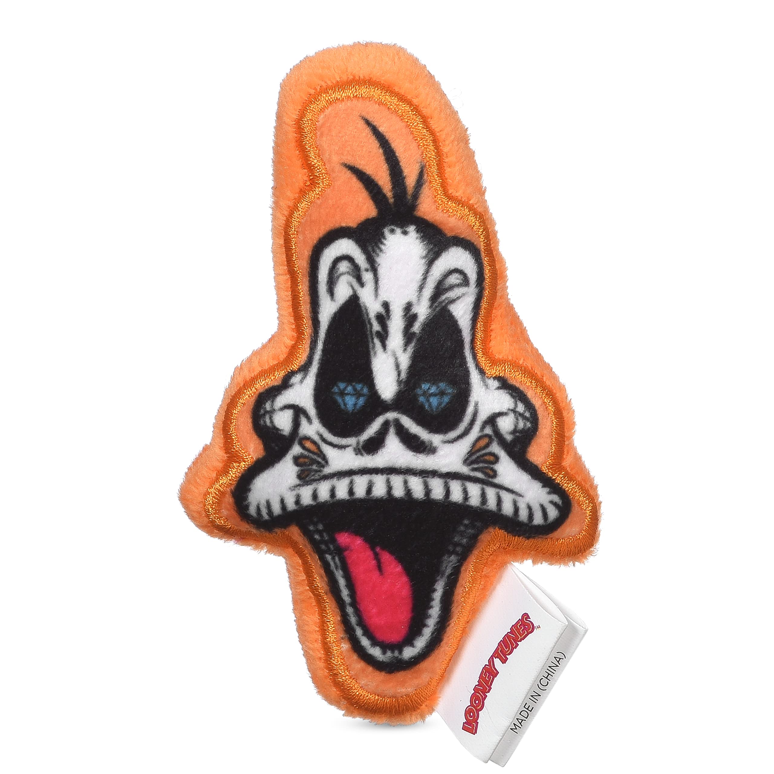 Looney Tunes For Pets Halloween Daffy Duck Silhouette Flattie Style Pet Squeaker Toy With Day Of The Dead Designs| Squeaky Dog Toy Small Dog Toy For Small Dogs | Halloween Dog Chew Toys, 4' (Ff16970)