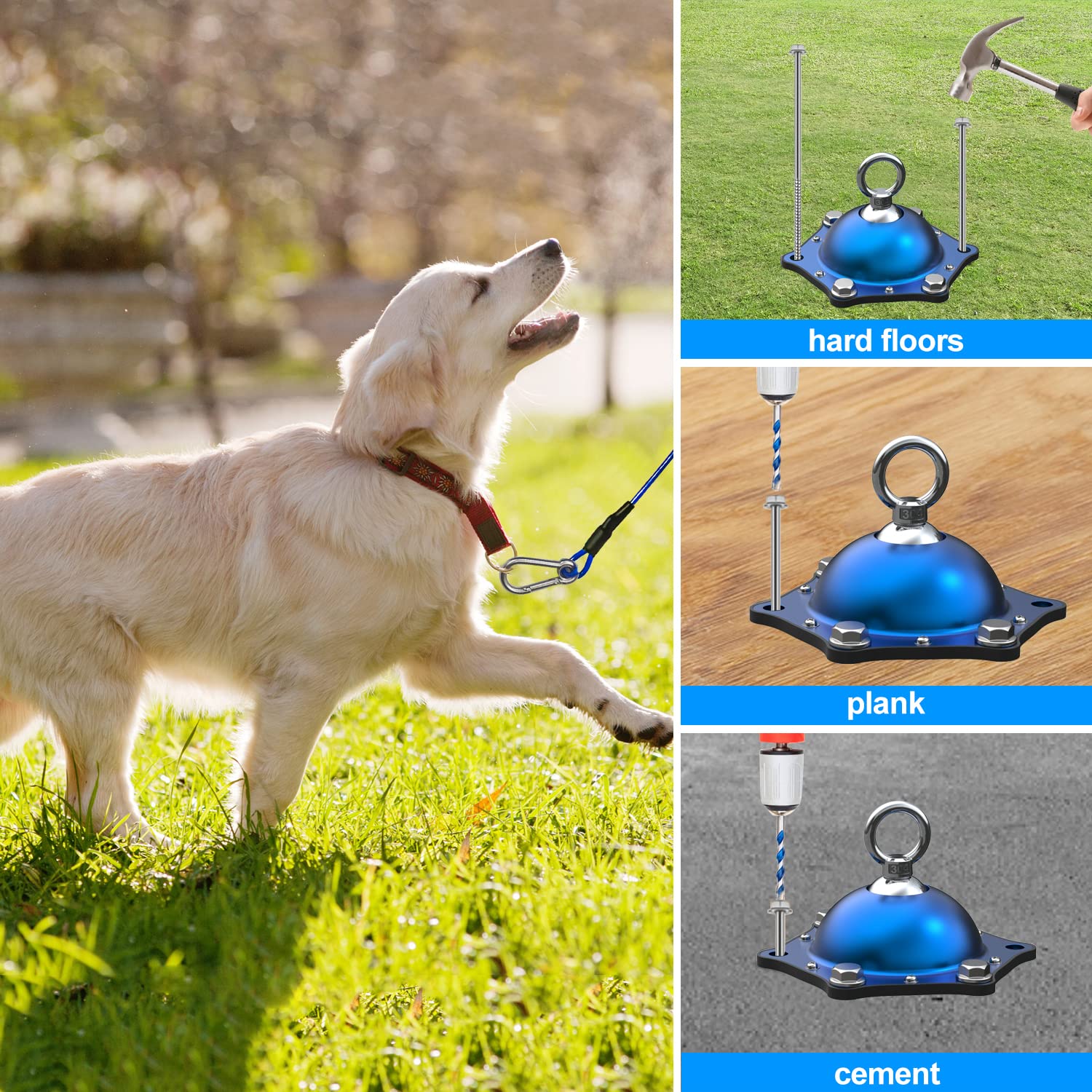 Dog Tie Out Cable And Stake With 45Ft Cable,360Swivel Dog Run- No Tangle,Runner For Yard - Up To 150Lbs,Ideal For Outdoor Campin