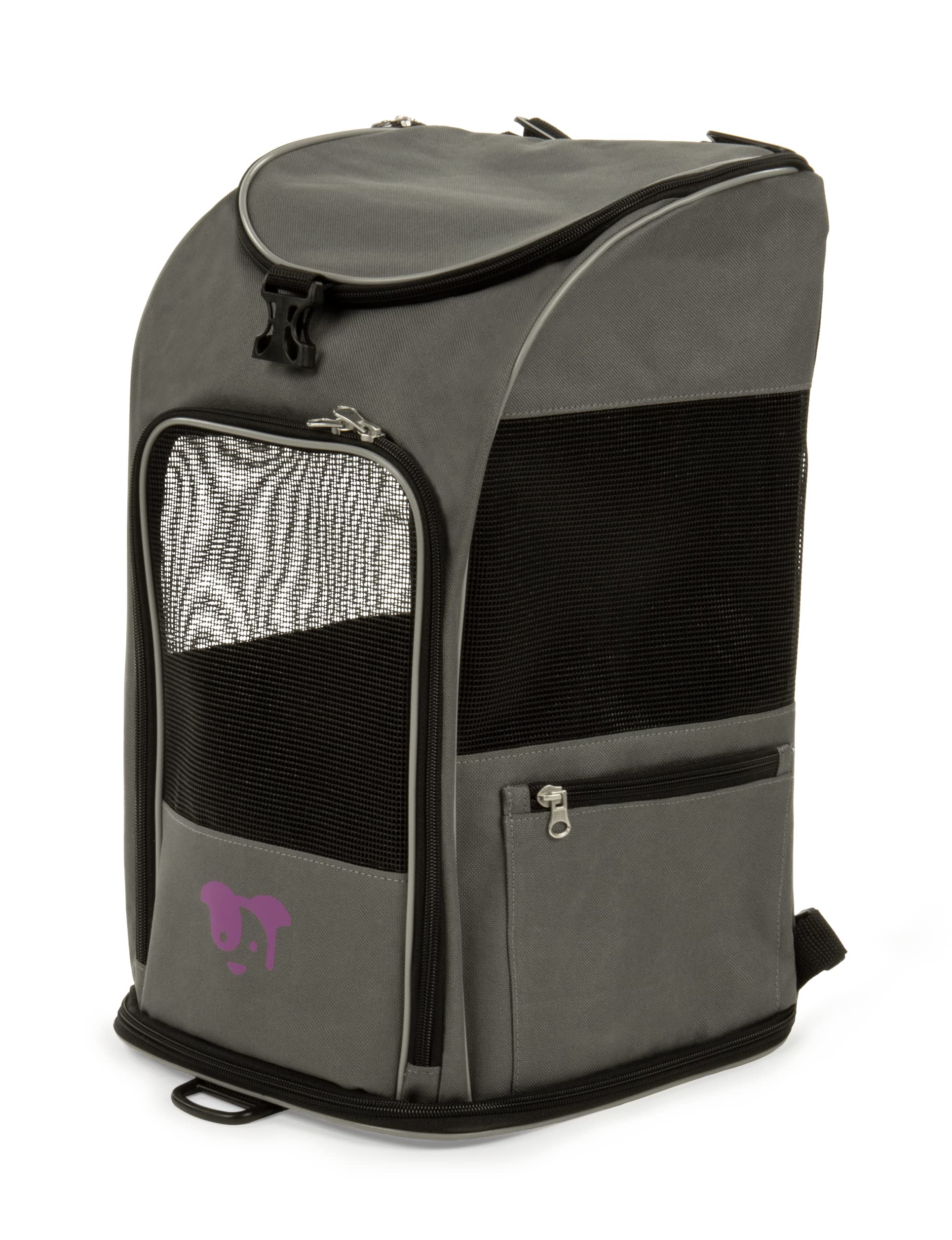 TrustyPup 2-in-1 Pet Backpack Travel Carrier, Airline Approved & Guaranteed On Board - Gray, Medium
