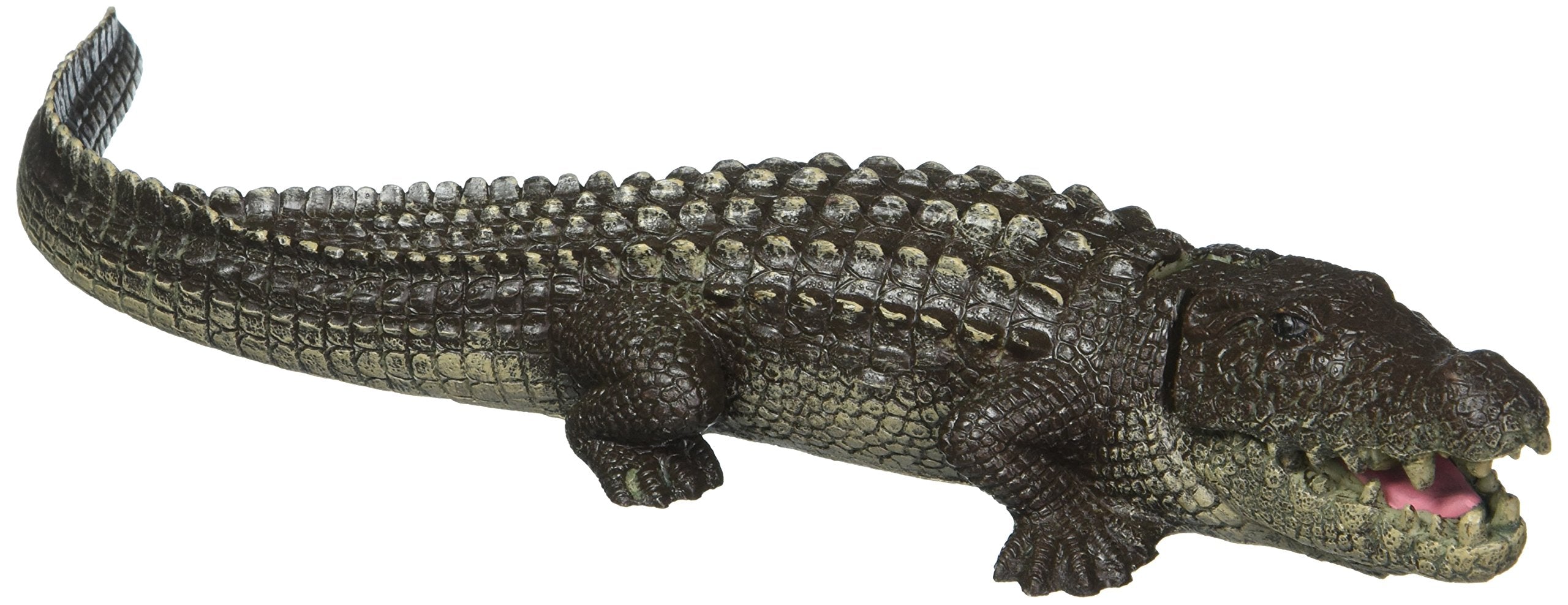 Blue Ribbon Bubbling Alligator Aquarium Ornament, Resin, 11.5"x3.5"x1.5", Blue, Model EE-798