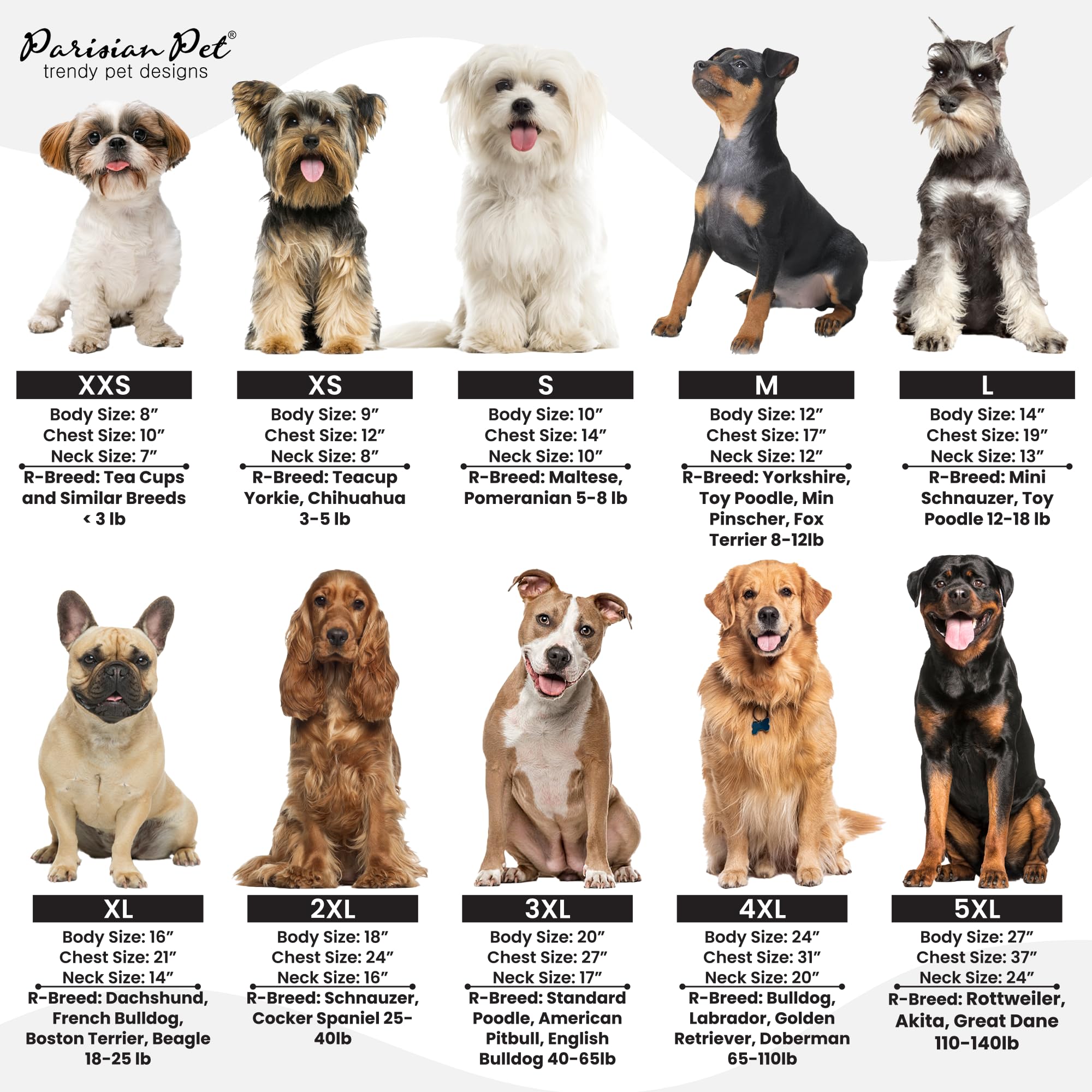 Parisian Pet Dog Tshirt - Embroidered “ Size Matters “ Dog Shirt - Pure Cotton And Lightweight Dog Clothes - Sleeveless Dog Tee Shirts - Machine Washable Dog Shirt For Large Dogs - L