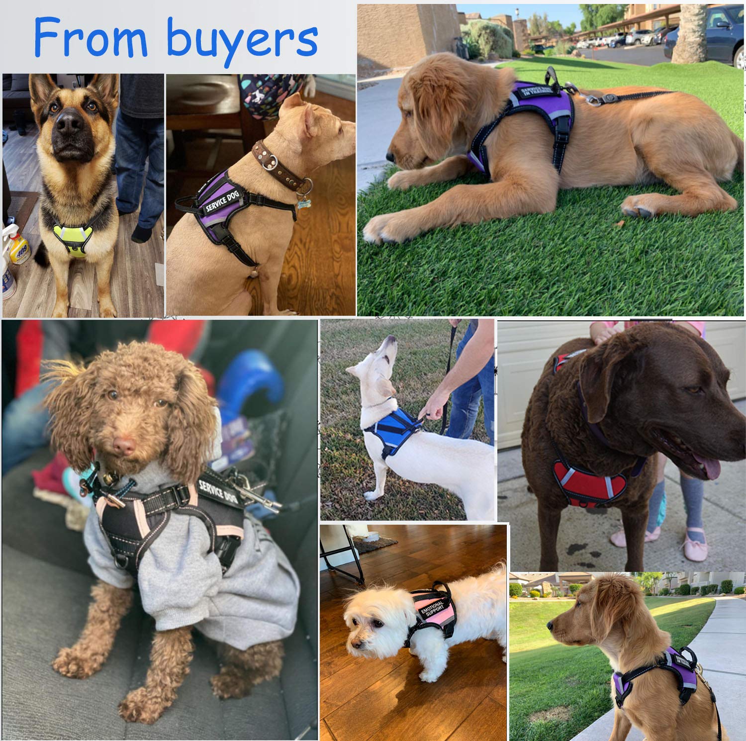 Cymiler Dog Harness,No-Pull Service Dog Harness With Handle,Adjustable Comfort Pet Dog Vest Harness For Outdoor Walking,3M Reflective Vest Easy Control For Small Medium Large Breed