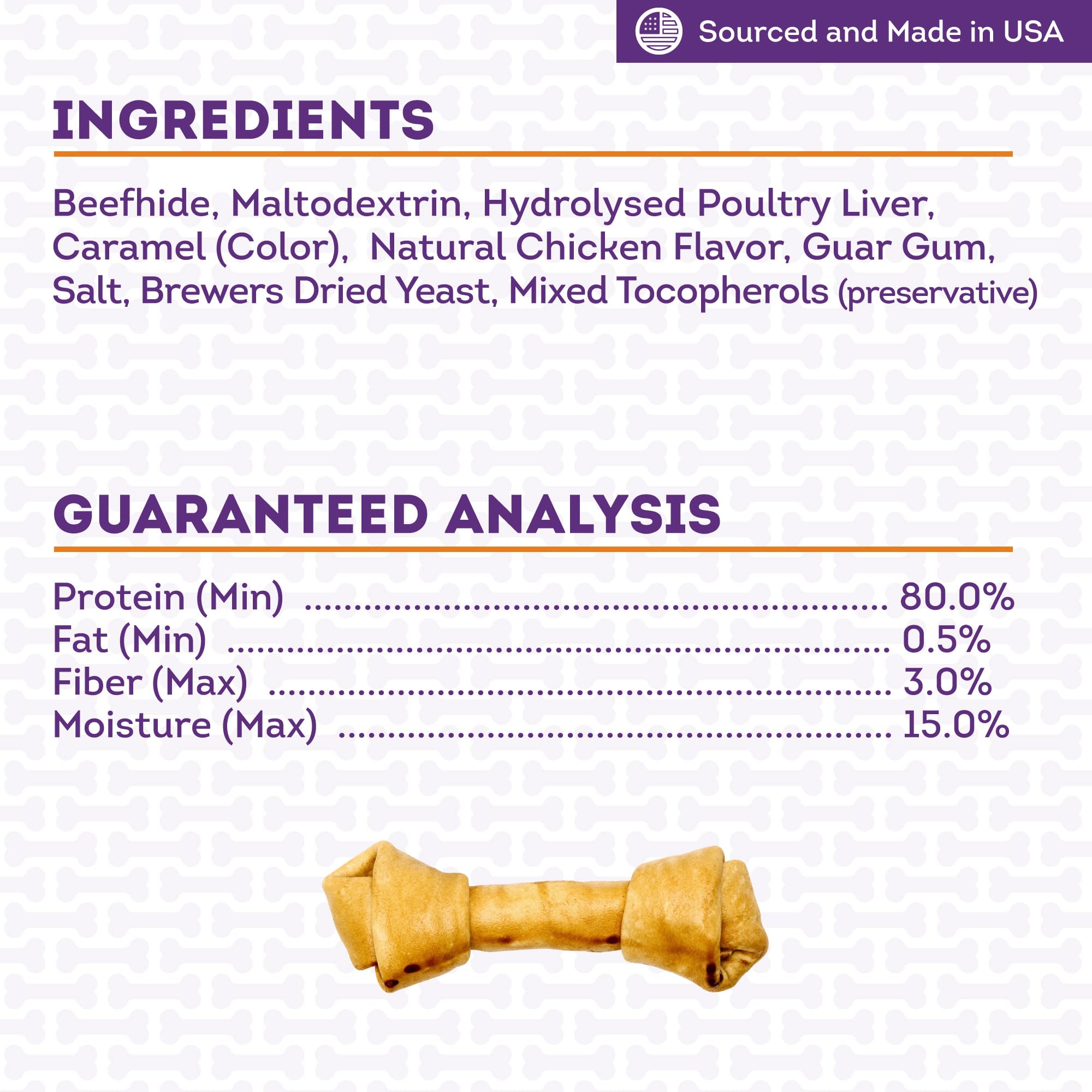 Treatly USA Beefhide Bones 9-10 Dog Chew Treats - Chicken Flavor, 1 Count/1 Pack