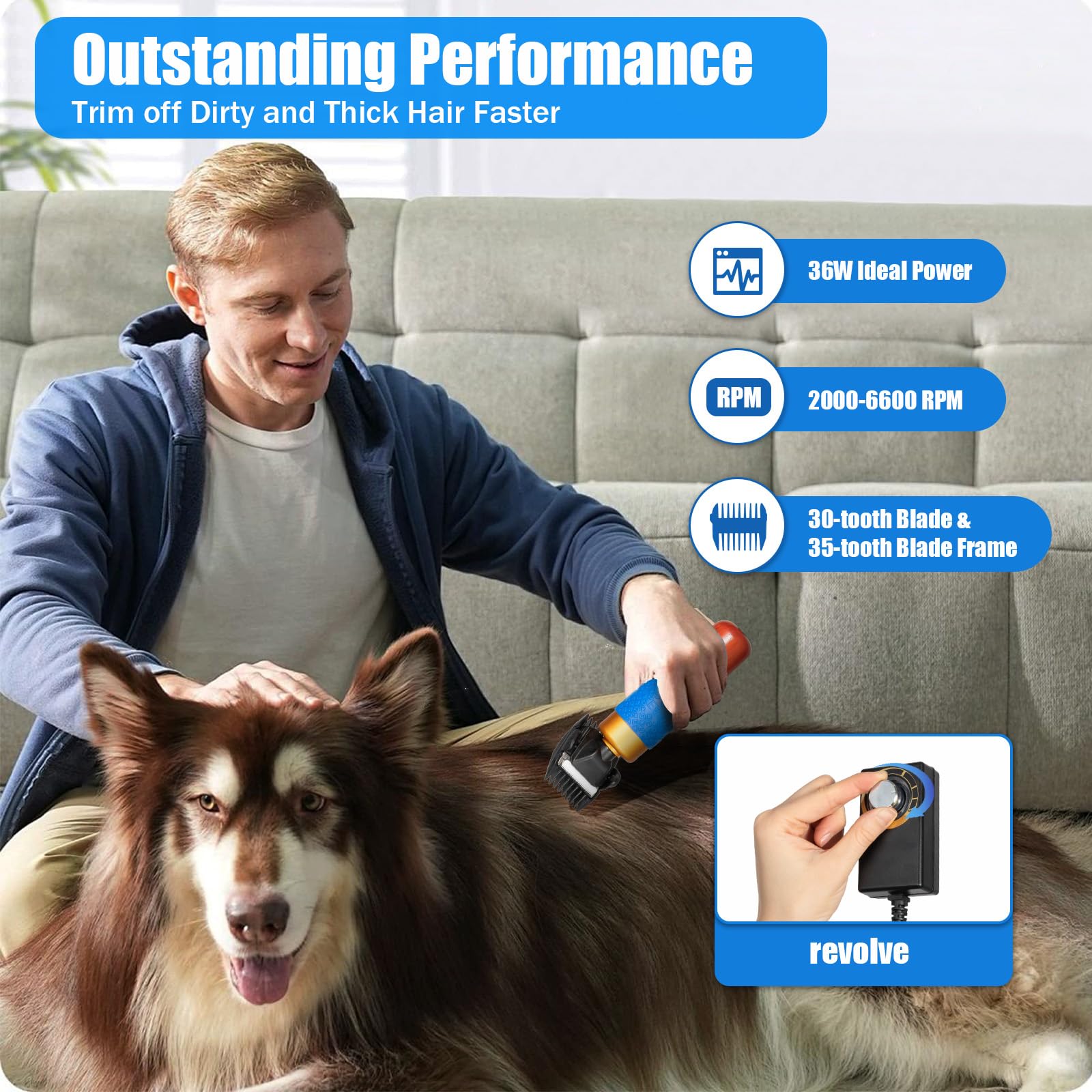 Gdae10 10Ft Sheep Shears, With Plug & 2 Blades 200W Electric Clippers Animal Shave Grooming Farm For Dogs Cat Goat Alpaca, Llama