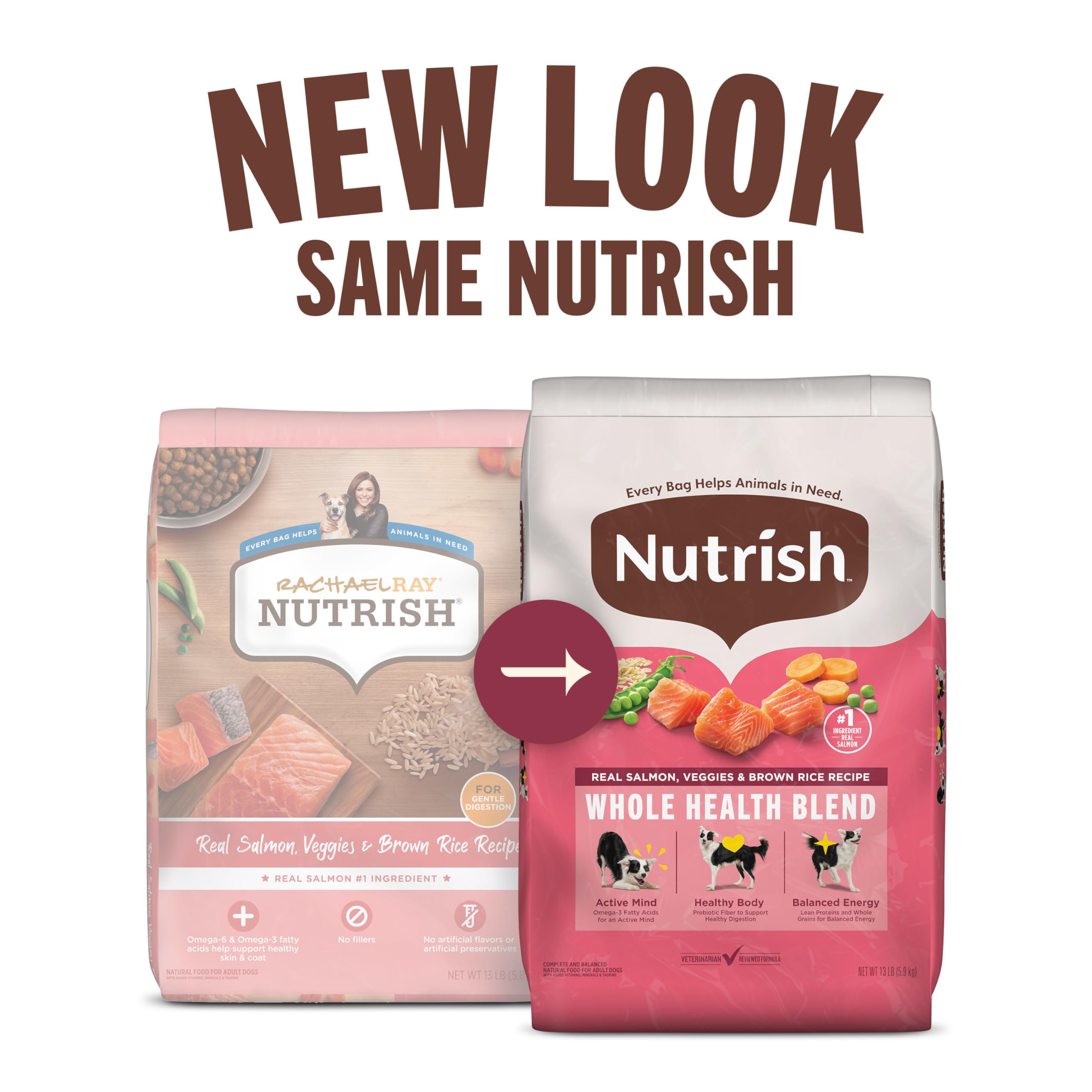 Nutrish Rachael Ray Real Salmon, Veggies & Brown Rice Recipe Dry Dog Food, 5.5 lb. Bag