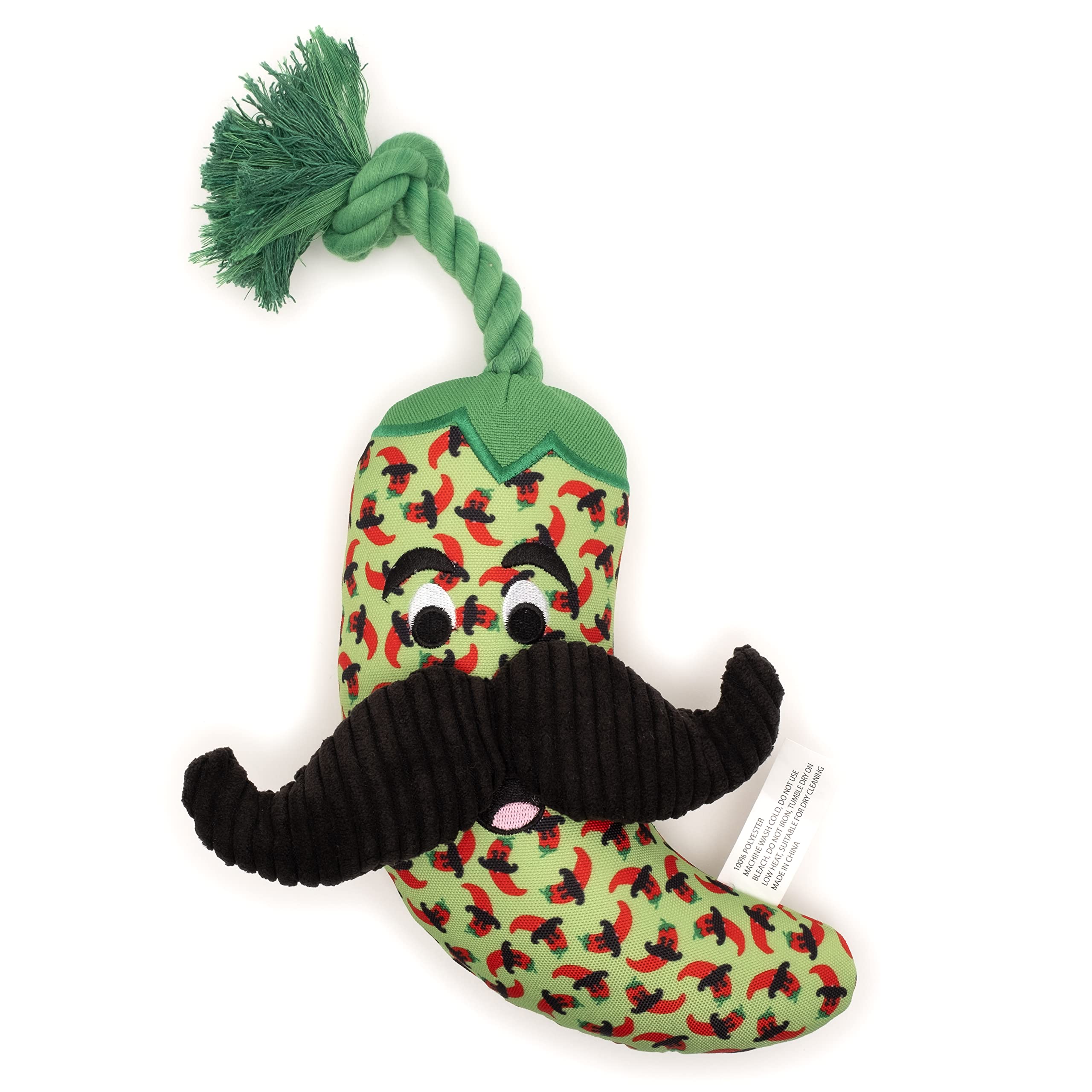 The Worthy Dog Chili Pepper Tough Toy – Durable, Chomp-Resistant Chew Toy With Multiple Squeakers, Non-Toxic Material & Engaging Play For Puppies & Dogs Large