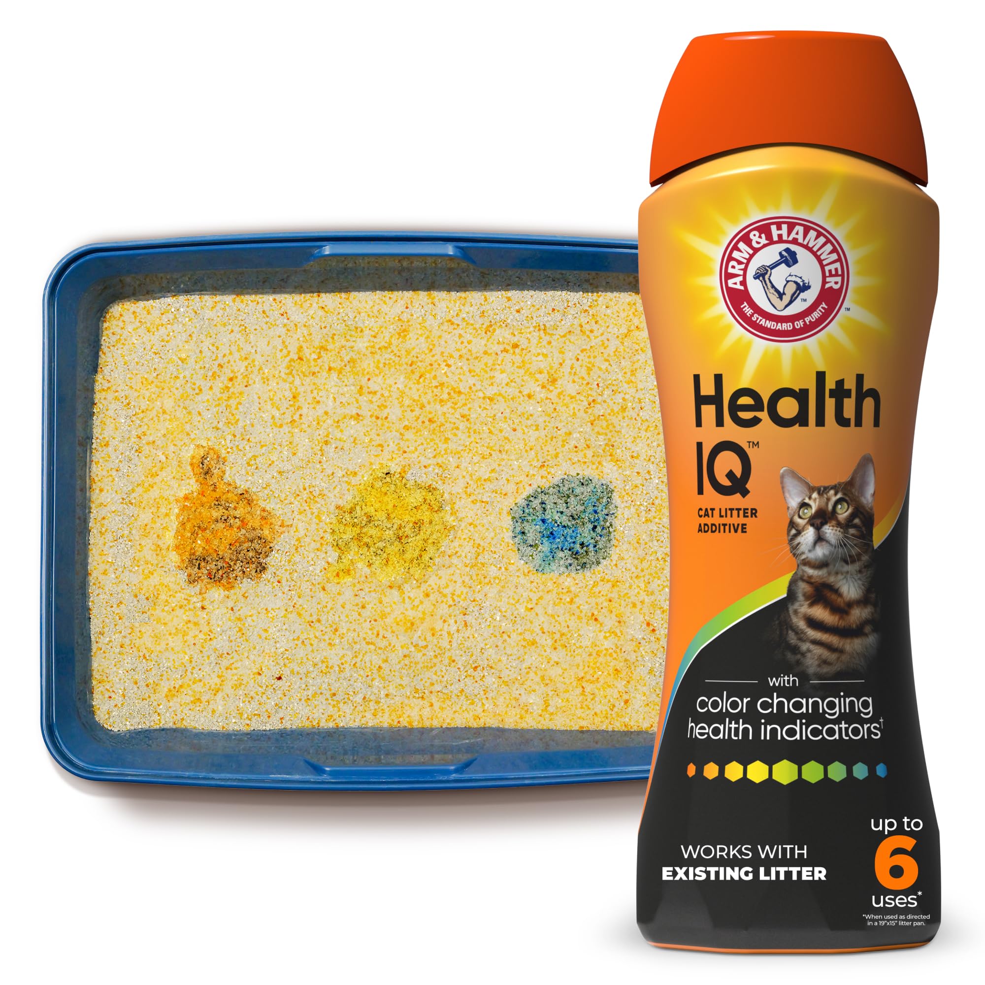 ARM & HAMMER Health IQ Cat Litter Additive, with Color Changing Health Indicators, Works with Most Litter, 10 oz