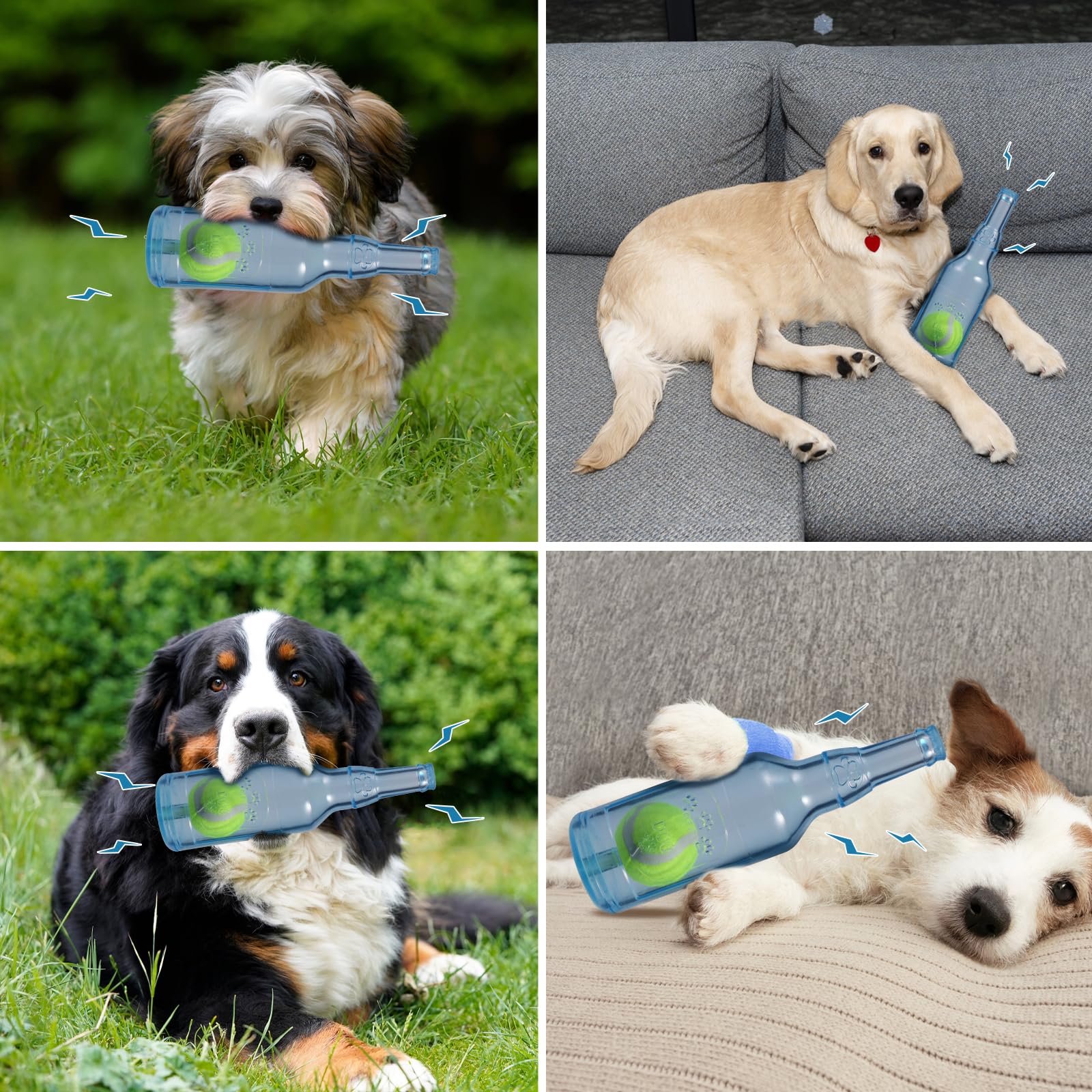 Metionc Dog Toys For Aggressive Chewers,Rubber Bottle Dog Toy Contains Tennis Ball,Indestructible Dog Toys For Large Dogs, Durab