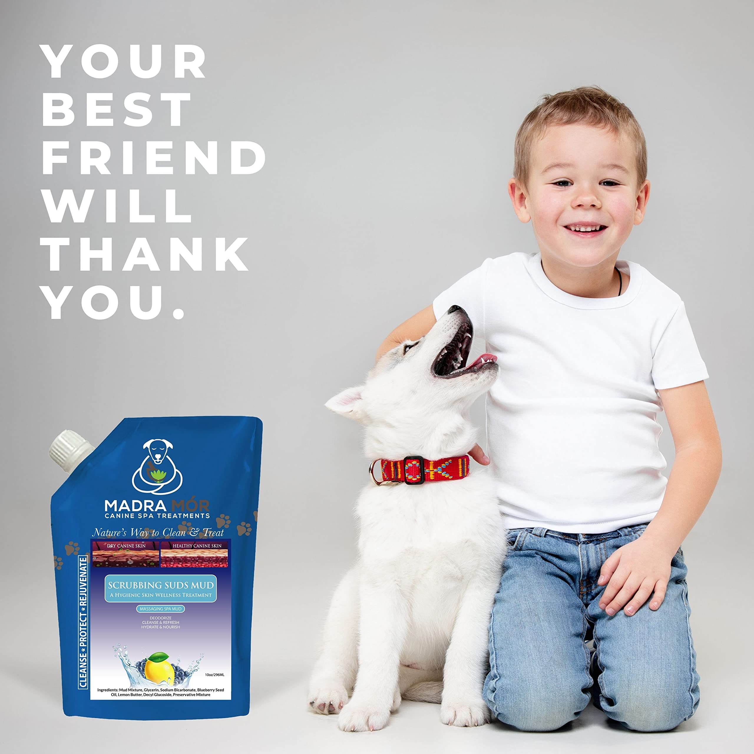 Worldwide Nutrition Bundle: Madra Mor Scrubbing Suds - Dog Essentials Mud Bath, Dog Grooming, Dry Skin for Dogs Treatment, Dog C