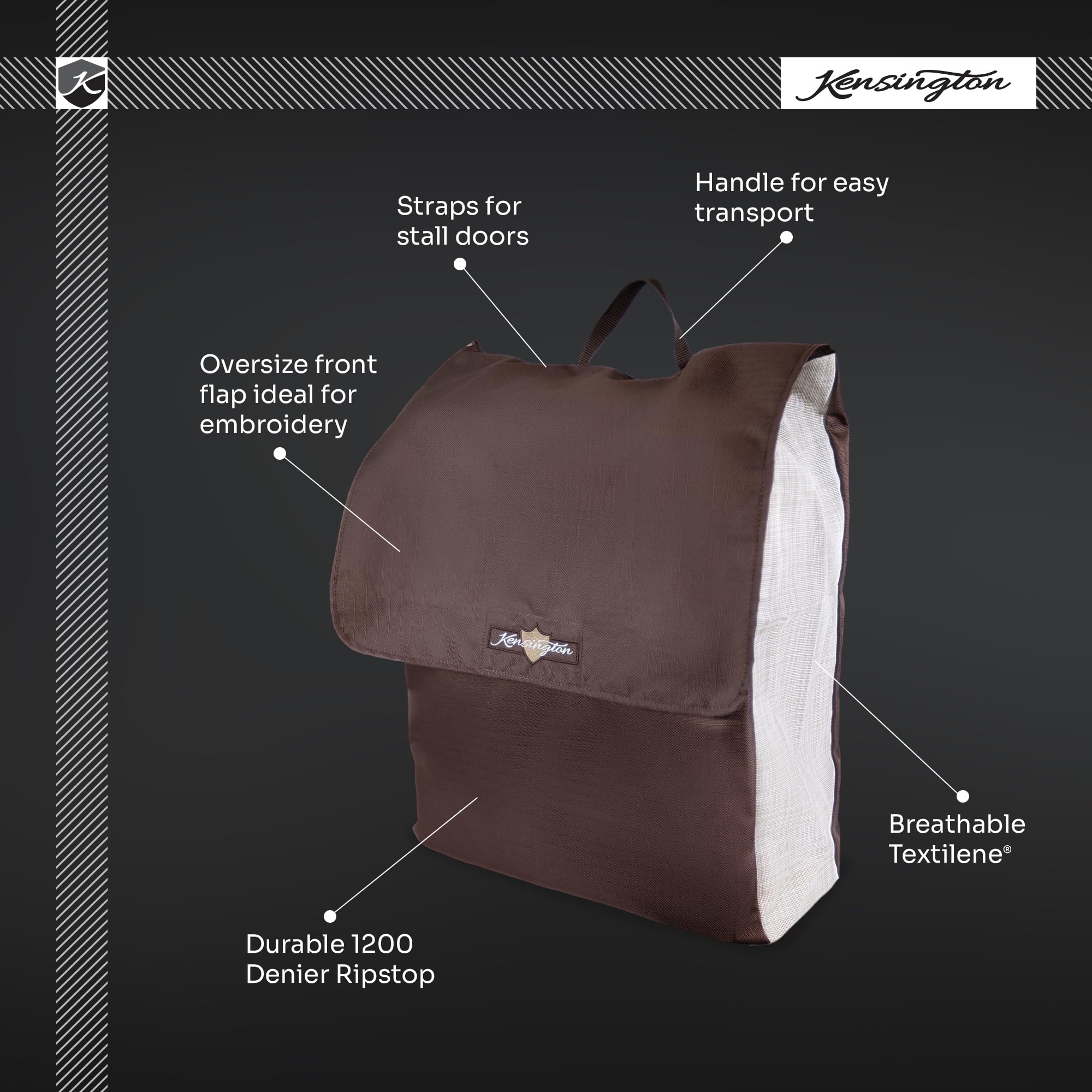 Kensington All-Around 600D Rip-Stop Nylon Horse Blanket Storage Bag 21x28x8 Waterproof Dust-Proof with Extra Strong Handles and