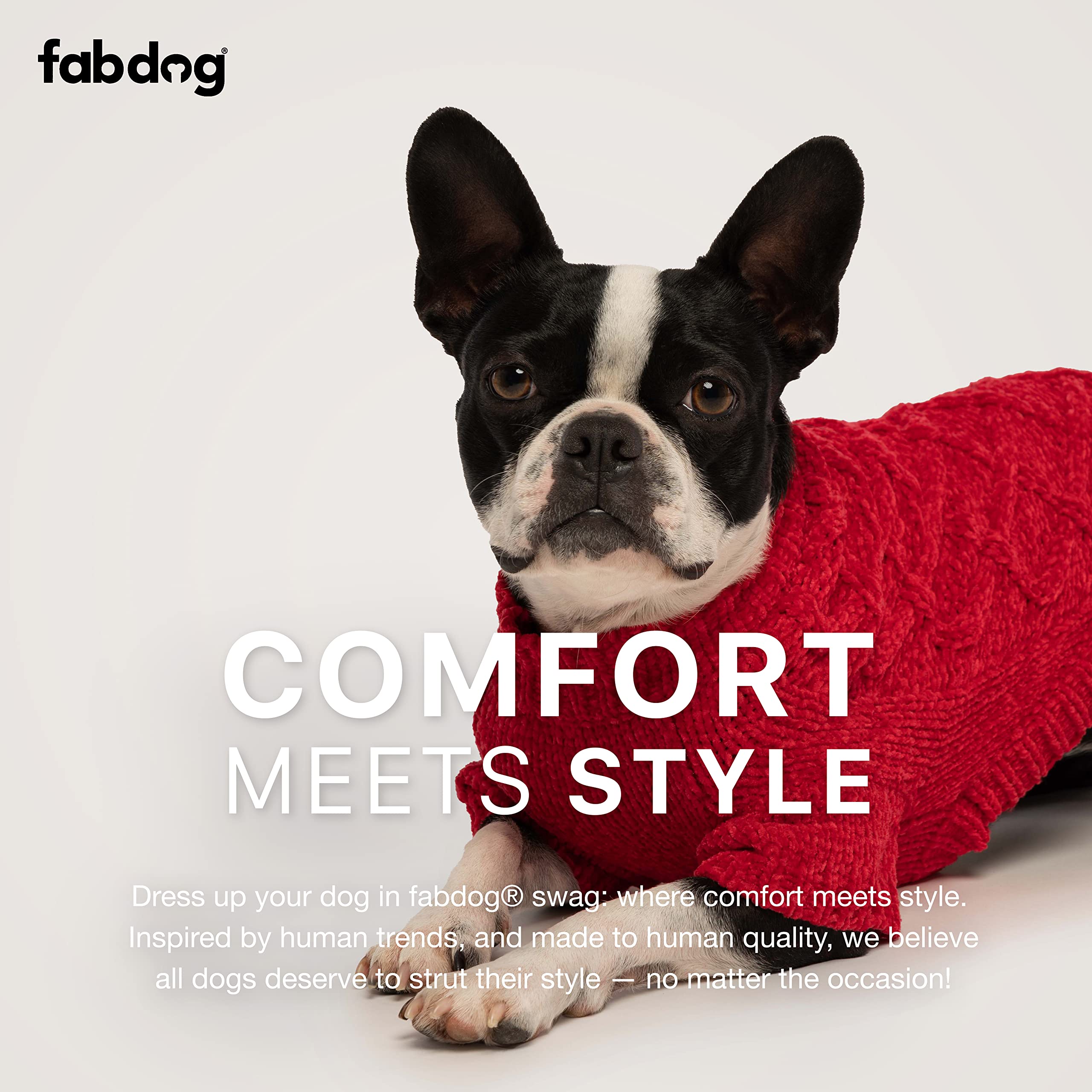 Fabdog Dog Sweater - Cute Chunky Knit Turtle Neck Designs For All Dogs - Durable & Soft Pet Clothes - Ideal Gift | Fits Neck Sizes 8' | Olive