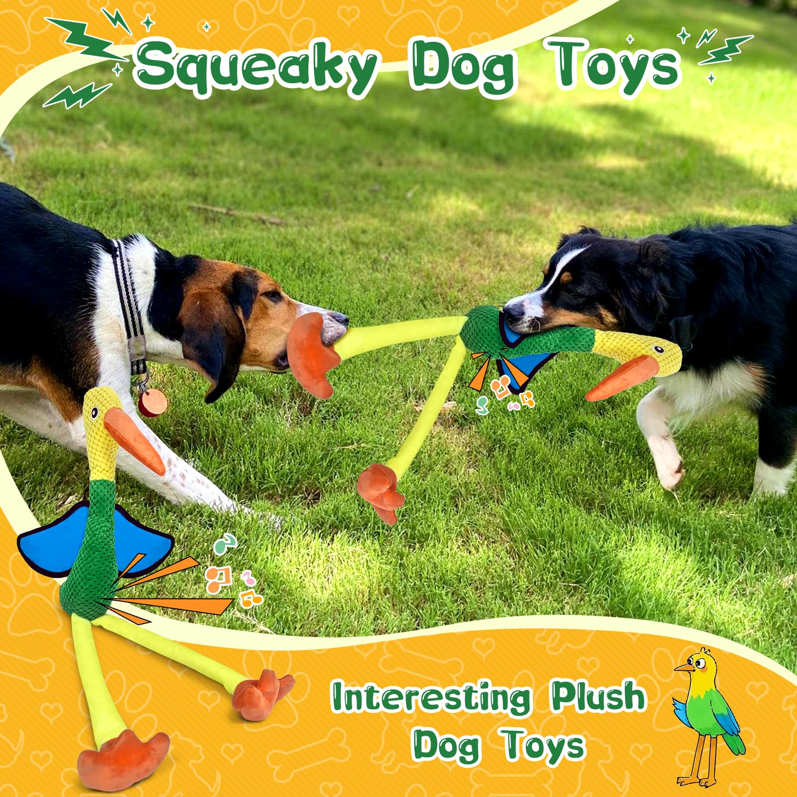 Fuufome Large Squeaky Dog Toys - Plush Crinkle Dog Toy for Small, Medium, and Large Breeds - Fun for Indoor Puppies and Senior P
