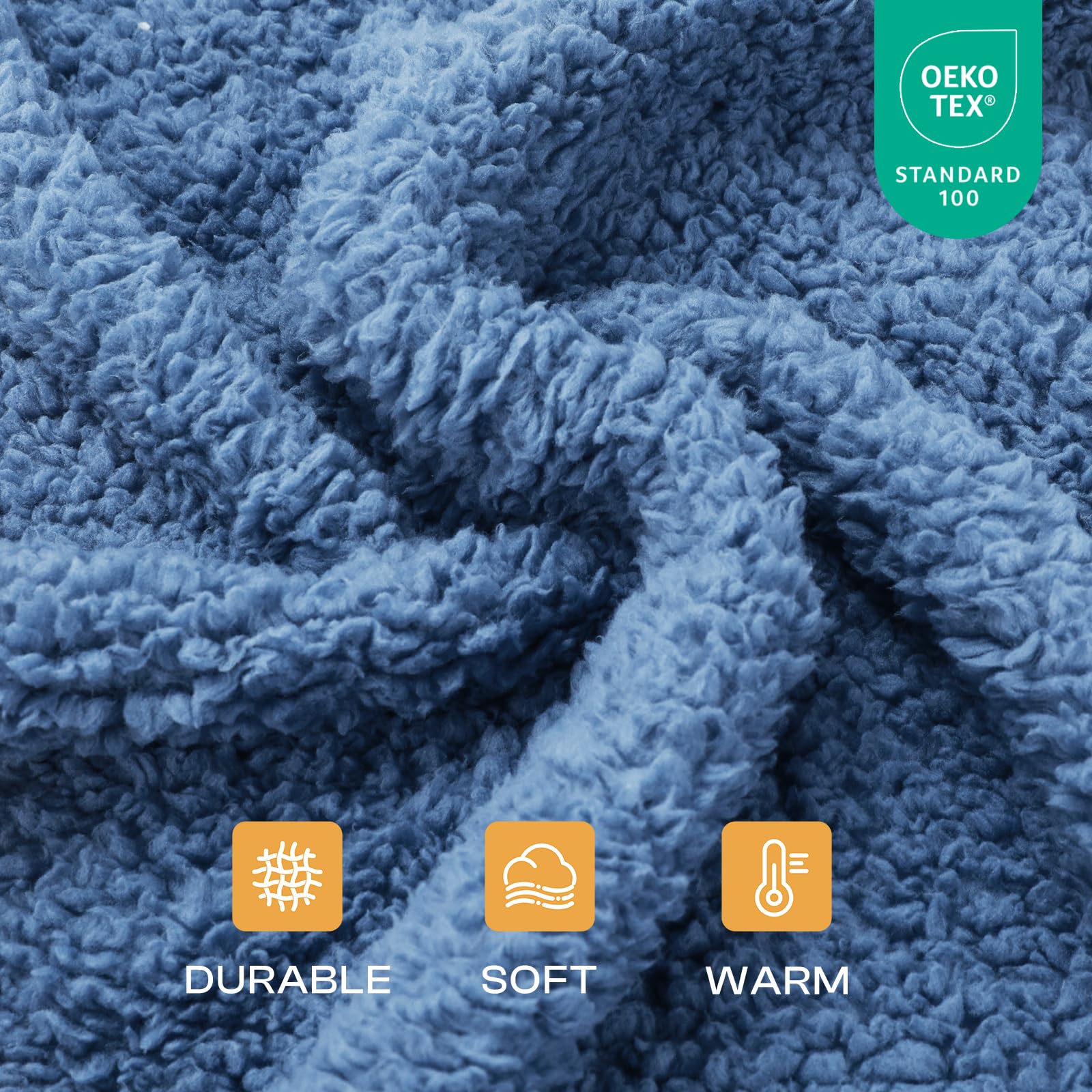 Luciphia 1 Pack 3 Calming Dog Blanket Fluffy Premium Fleece Pet Blankets Soft Sherpa Throw for Dogs Puppy Cat Grey/Beige/HazeBlu