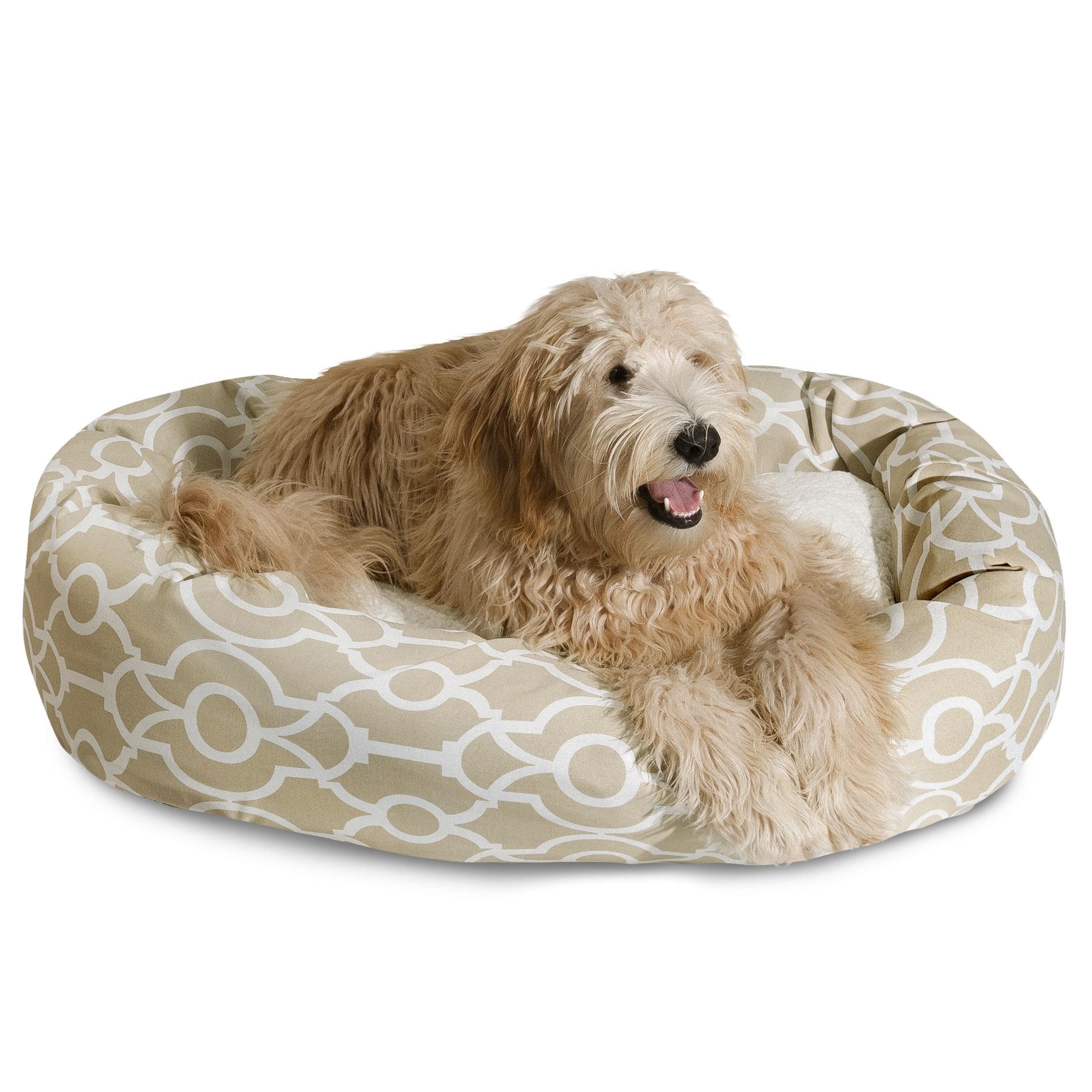 Majestic Pet Athens Sherpa Bagel Bed, 32-Inch, Black