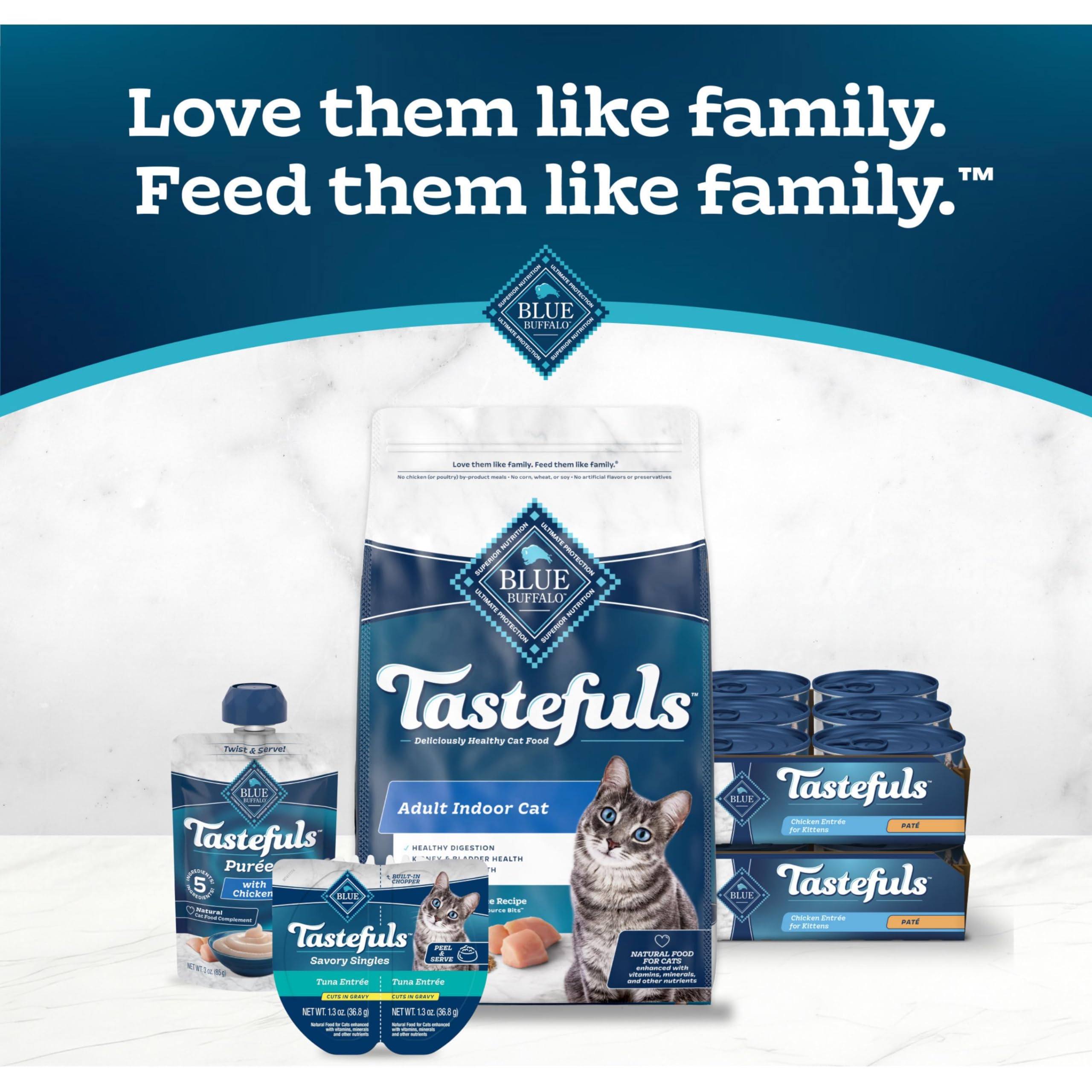 Blue Buffalo Tastefuls Wet Cat Food Pat   for Kittens, Made with Natural Ingredients | Chicken Entr  e, 3-oz. Cans (24 count )