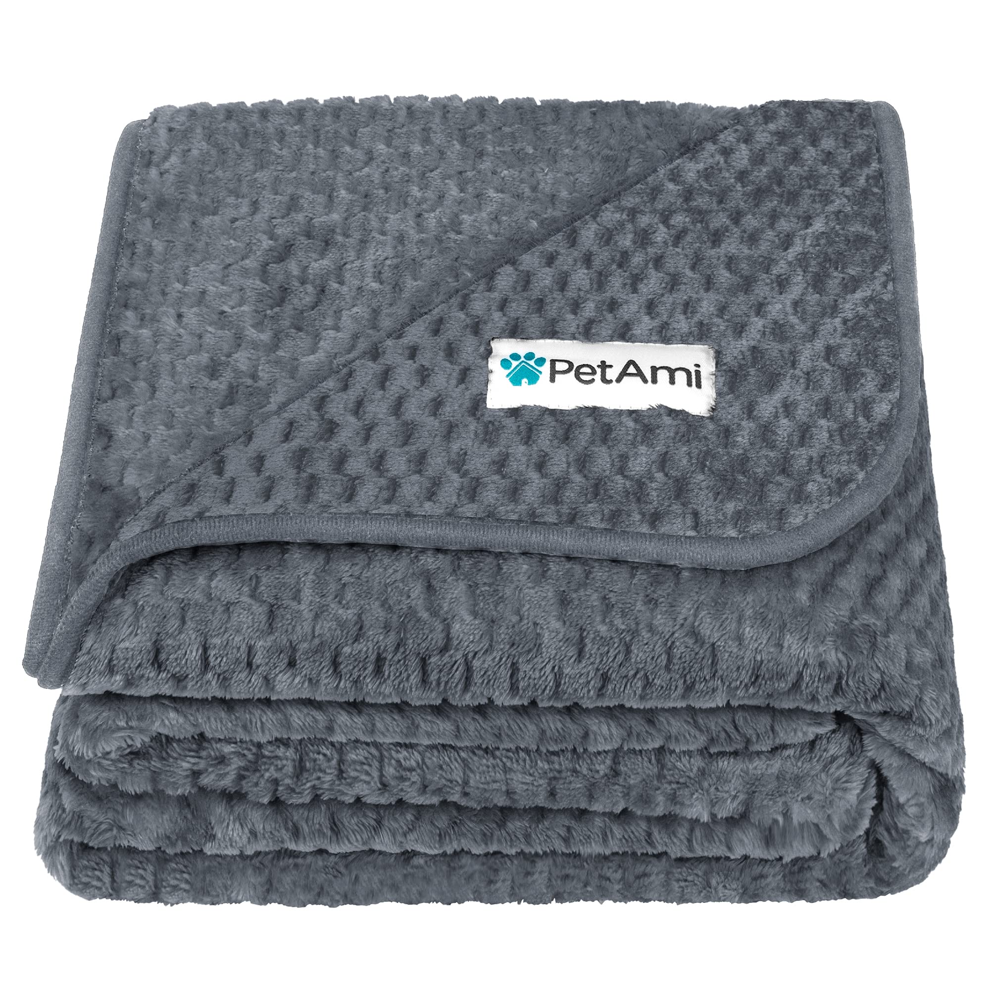 Petami Waterproof Dog Blanket, Leakproof Xl Pet Blanket For Large Dogs, Furniture Sofa Couch Cover Protector, Fleece Cat Throw For Bed Crate Kennel, Reversible Washable Soft Plush, Twin 60X80 Gray