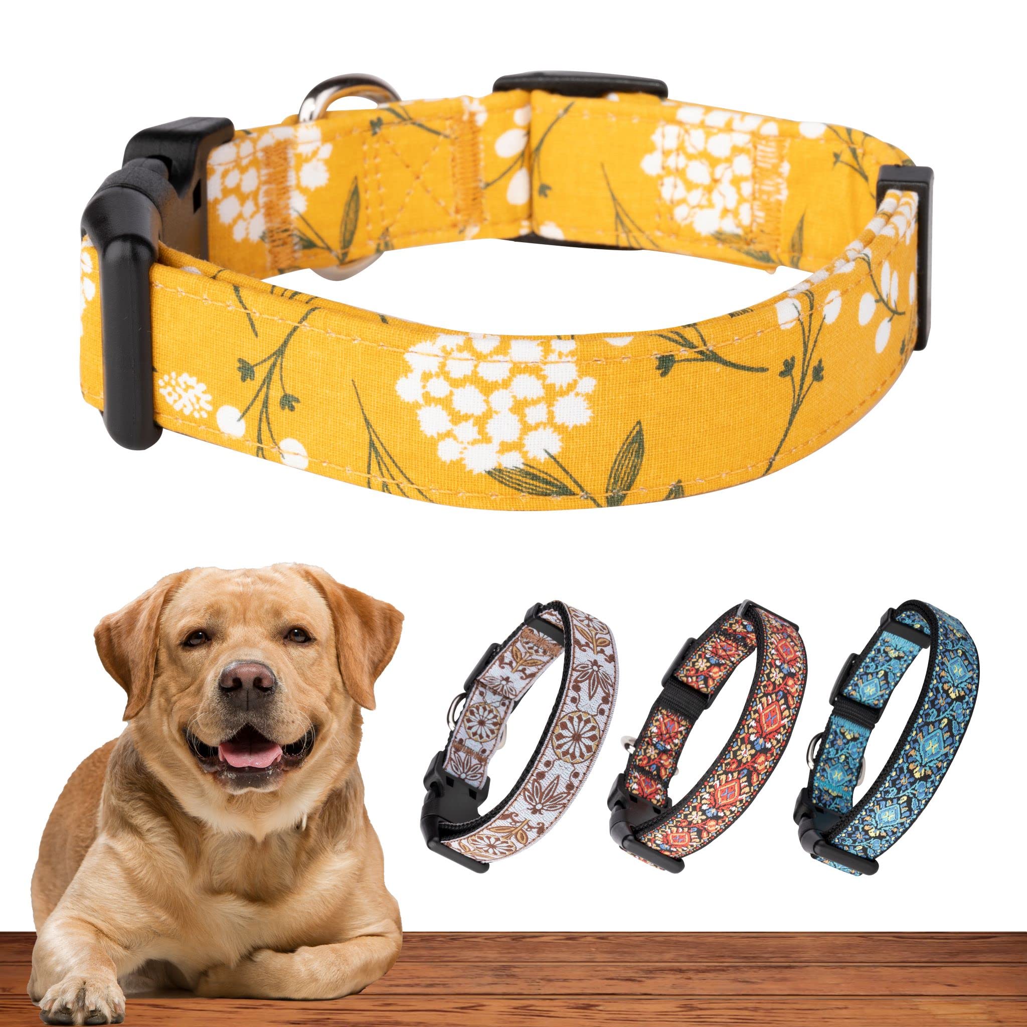Dog Collar For Small Medium & Large Dogs - Heavy Duty Cotton, Long-Lasting, Adjustable And Durable Quick Release Collars Holiday