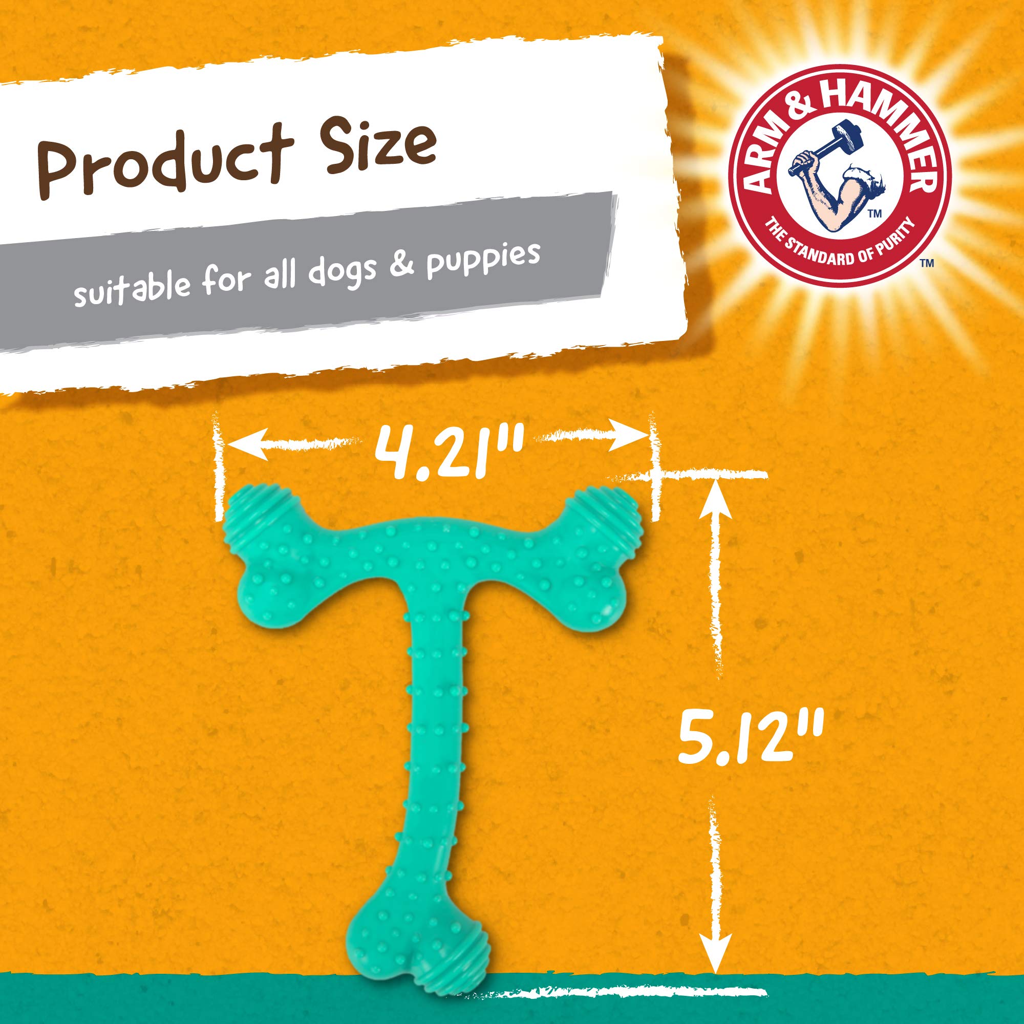 Arm & Hammer For Pets Ora-Play T-Bone Dental Chew Toy For Dogs -( Pack Of 2(| Best Dog Chew Toy For The Toughest Chewers | Reduces Plaque & Tartar Buildup Without Brushing, Peanut Butter Flavor