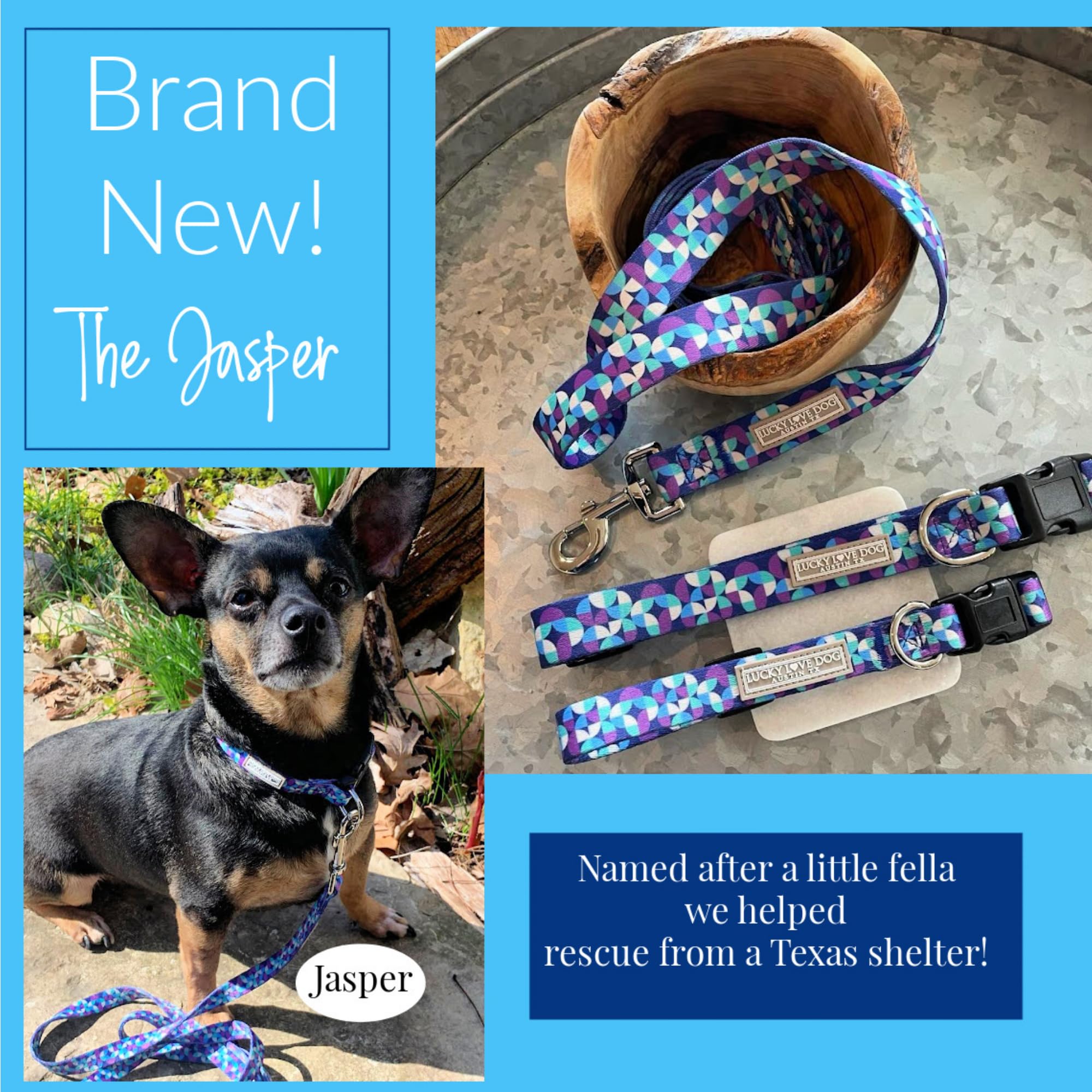 Lucky Love Dog Martingale Dog Collar - Adjustable, No-Slip, Comfortable, Durable, Soft Webbing & Stylish Patterned Collar For Ma