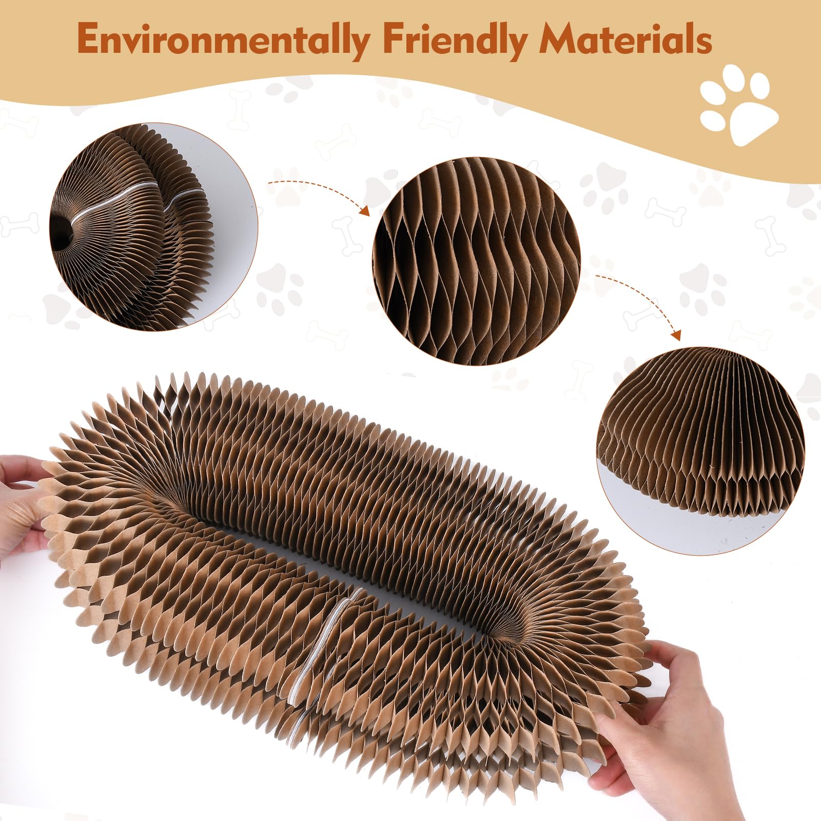 Glyvian Cat Toy 2 Pack Scratching Board Abrasion Resistant Recyclable Corrugated Cardboard Tunnel Foldable Cat Scratch Pad With