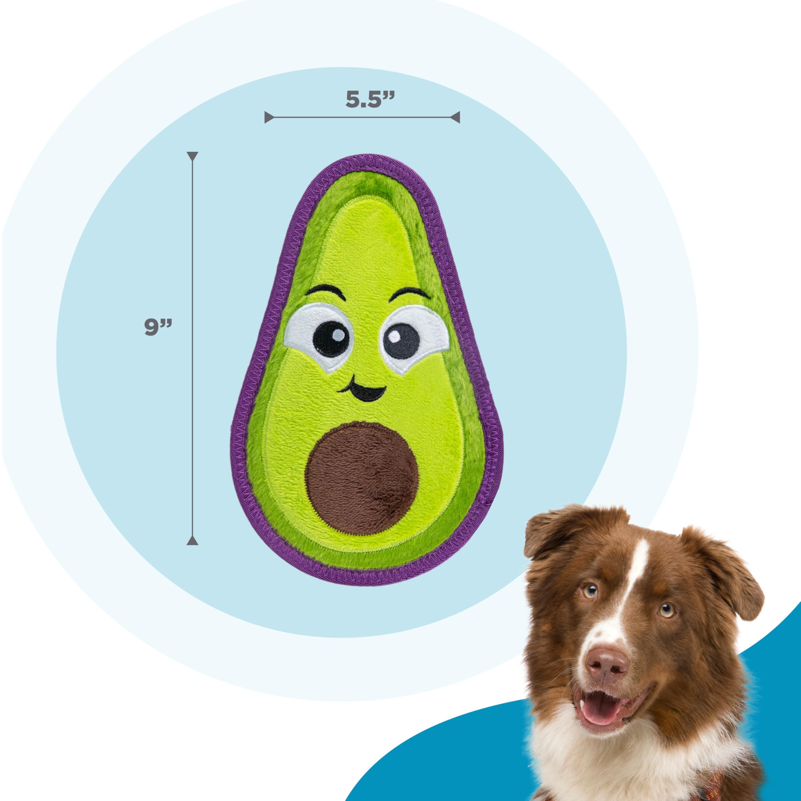 Outward Hound Durable Squeaky Dog Toy, Tough Skinz, Medium, Avocado, Polyester, Model 71628