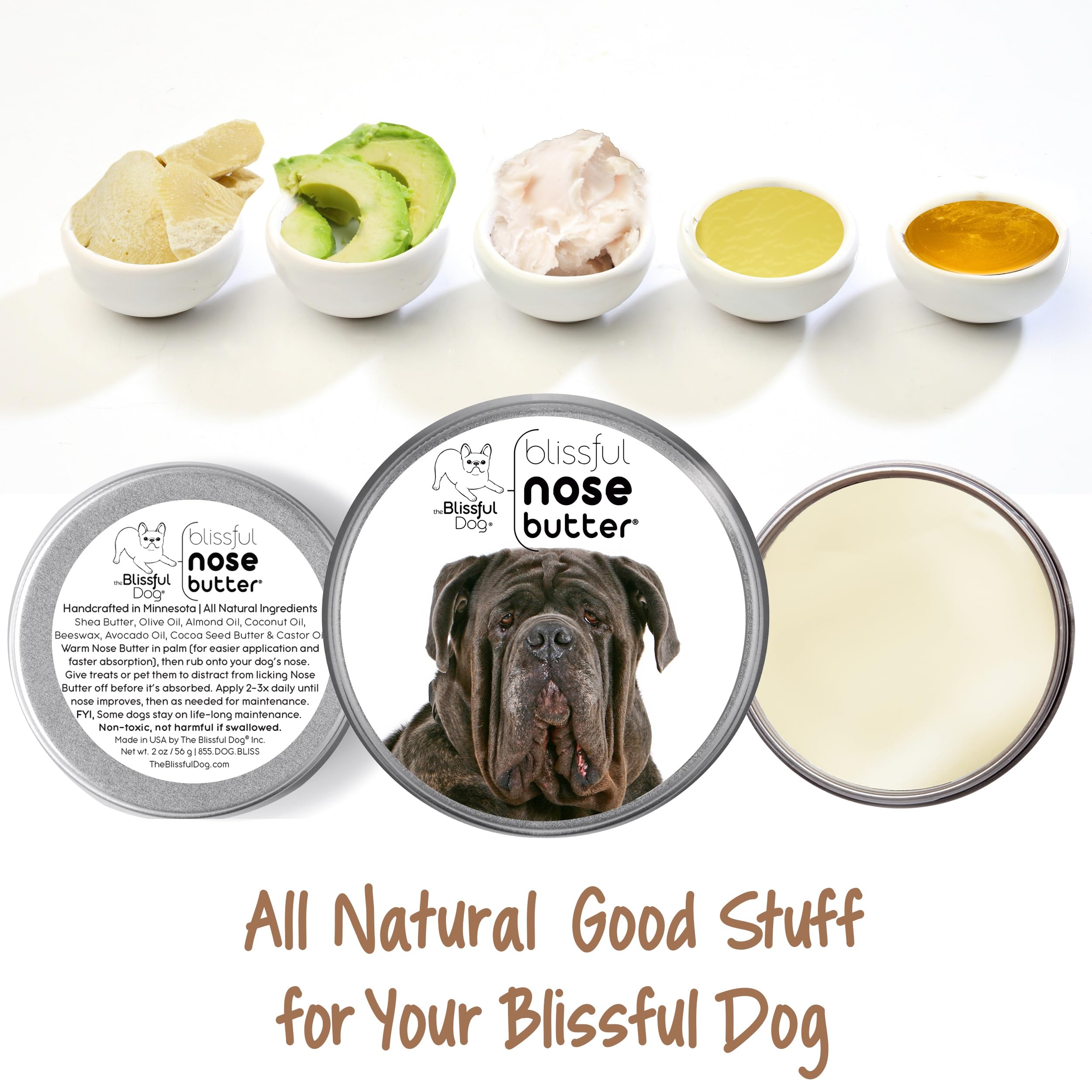 The Blissful Dog Neapolitan Mastiff Unscented Nose Butter - Dog Nose Butter, 2 Ounce