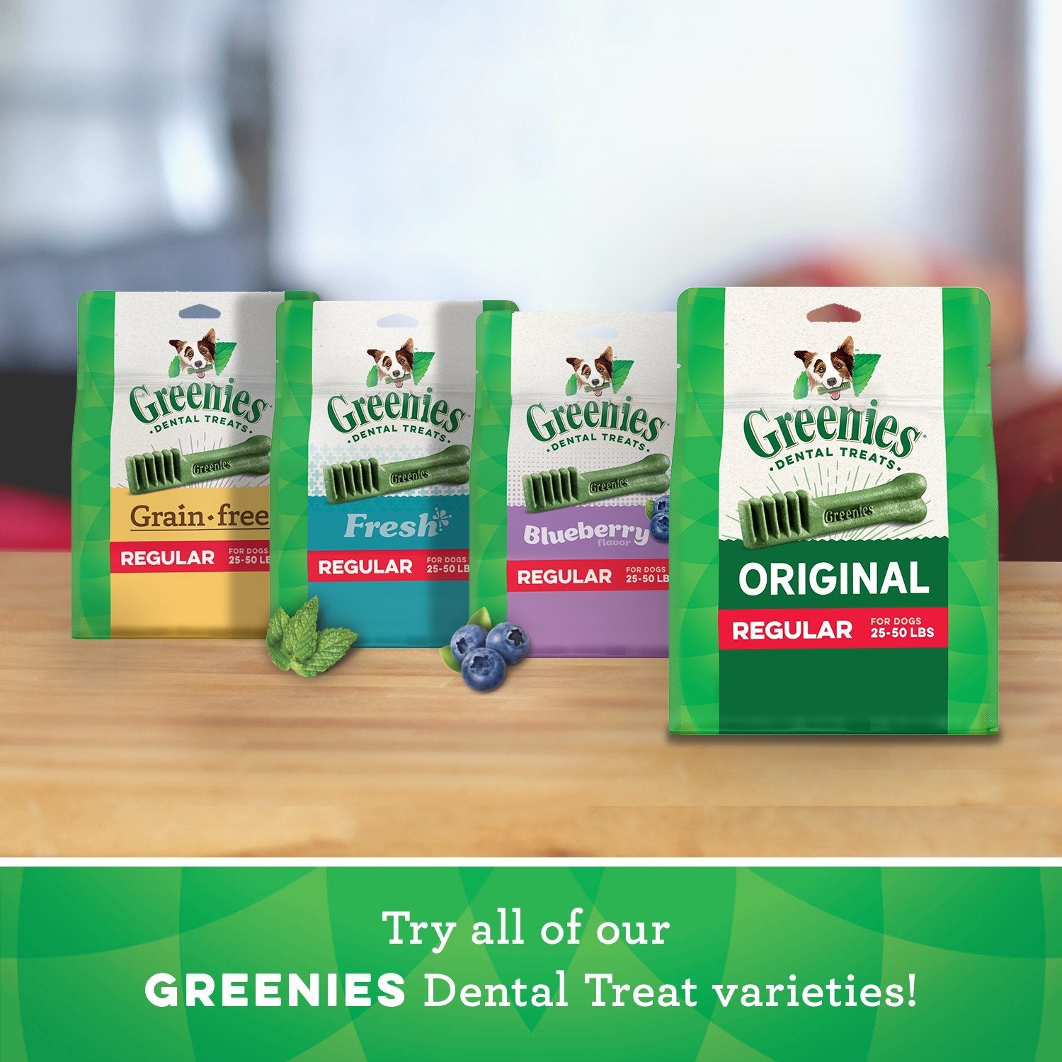 GREENIES TEENIE Natural Dog Dental Care Chews Oral Health Dog Treats 3-Flavor Variety Pack, (3) 12 oz. Pouches, 129 Total Treats