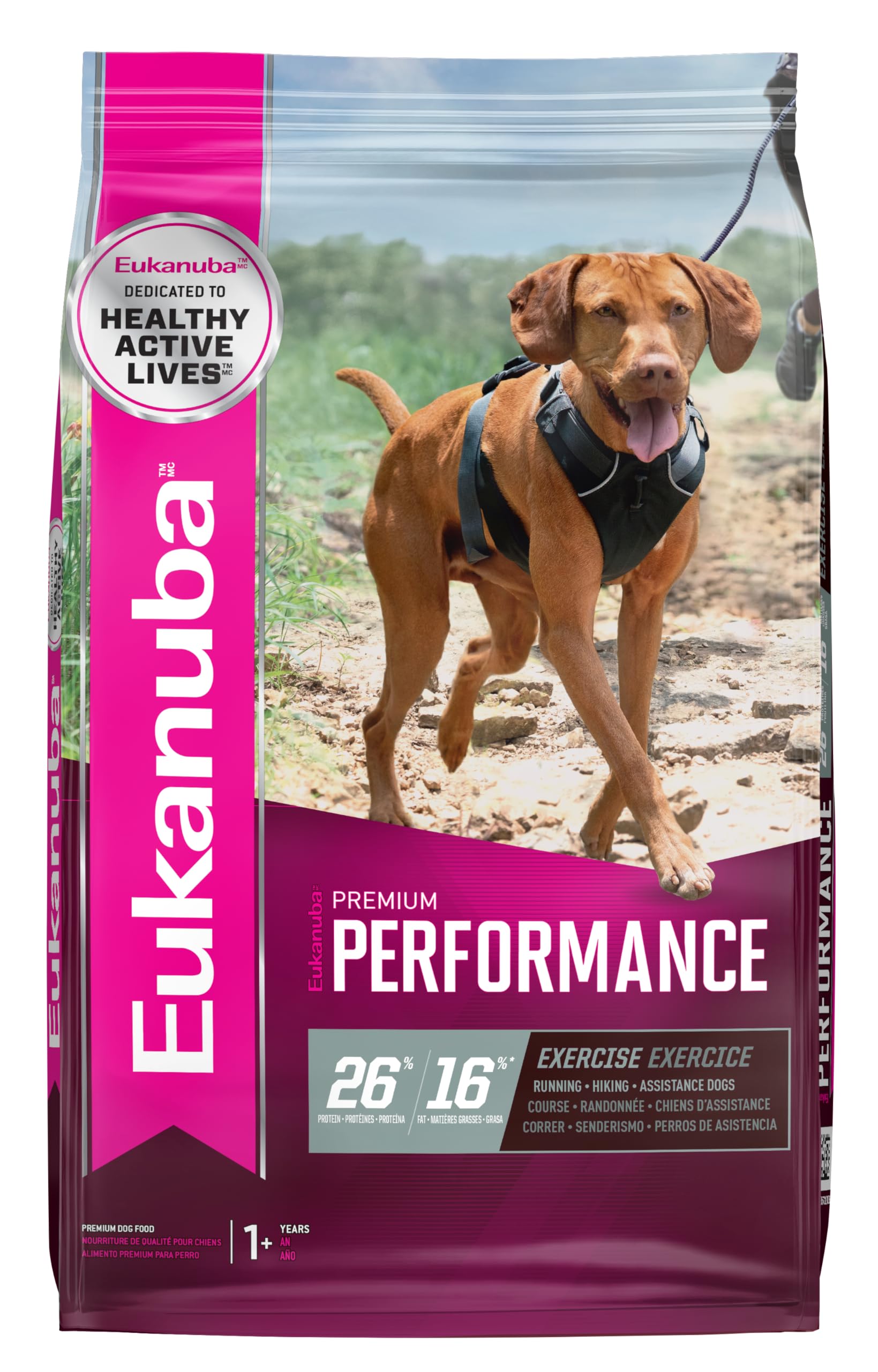EUKANUBA Premium Performance 26/16 Exercise Dry Dog Food, 40 lb