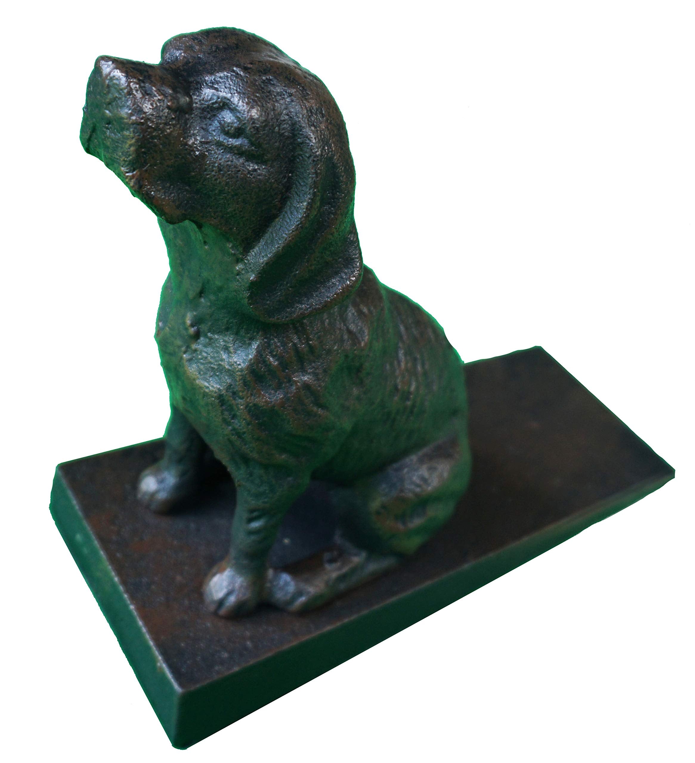 Lulu Decor Cast Iron Heavy Duty 6 Lbs 8 Oz Dog Door Stopper With Base, Measures 7' H, 3.5' W And 8.25' L, Cute, Good Looking Dog