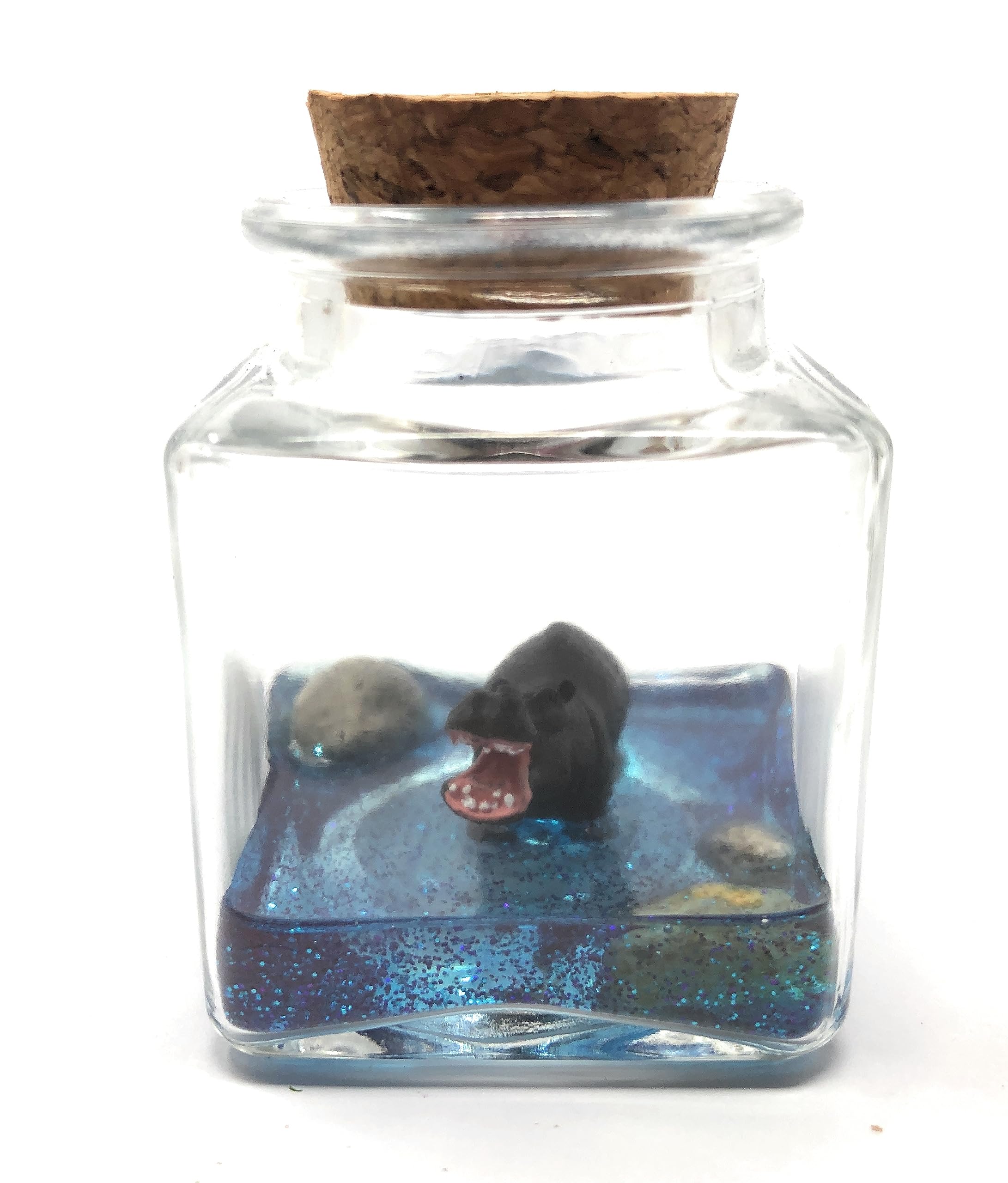 Mini Pet Hippopotamus With Adoption Certificate Brown Hippo Desk Toy