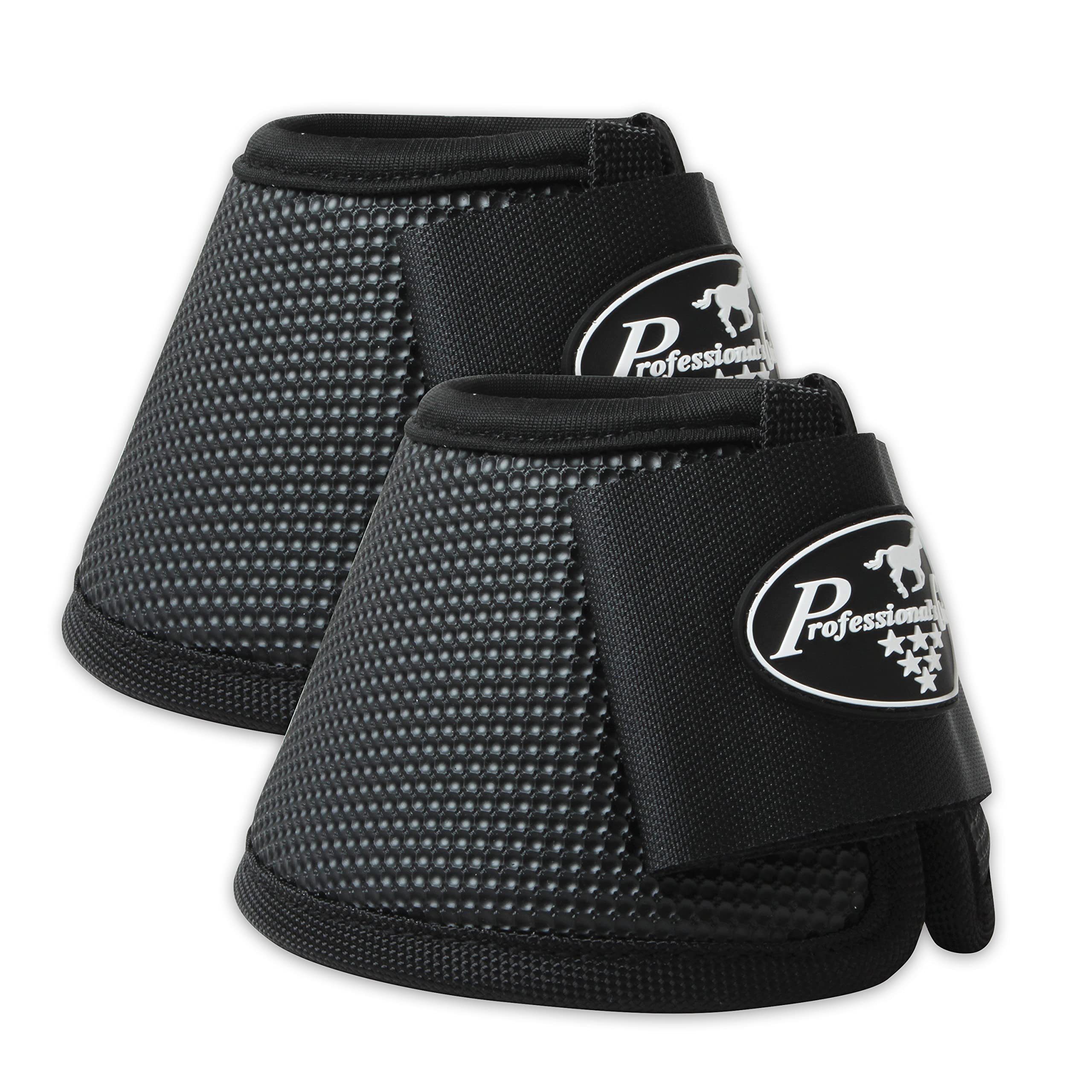 Professionals Choice All-Purpose Bell Boots for Horses | Sold in Pairs | Medium | Black | Without Fleece