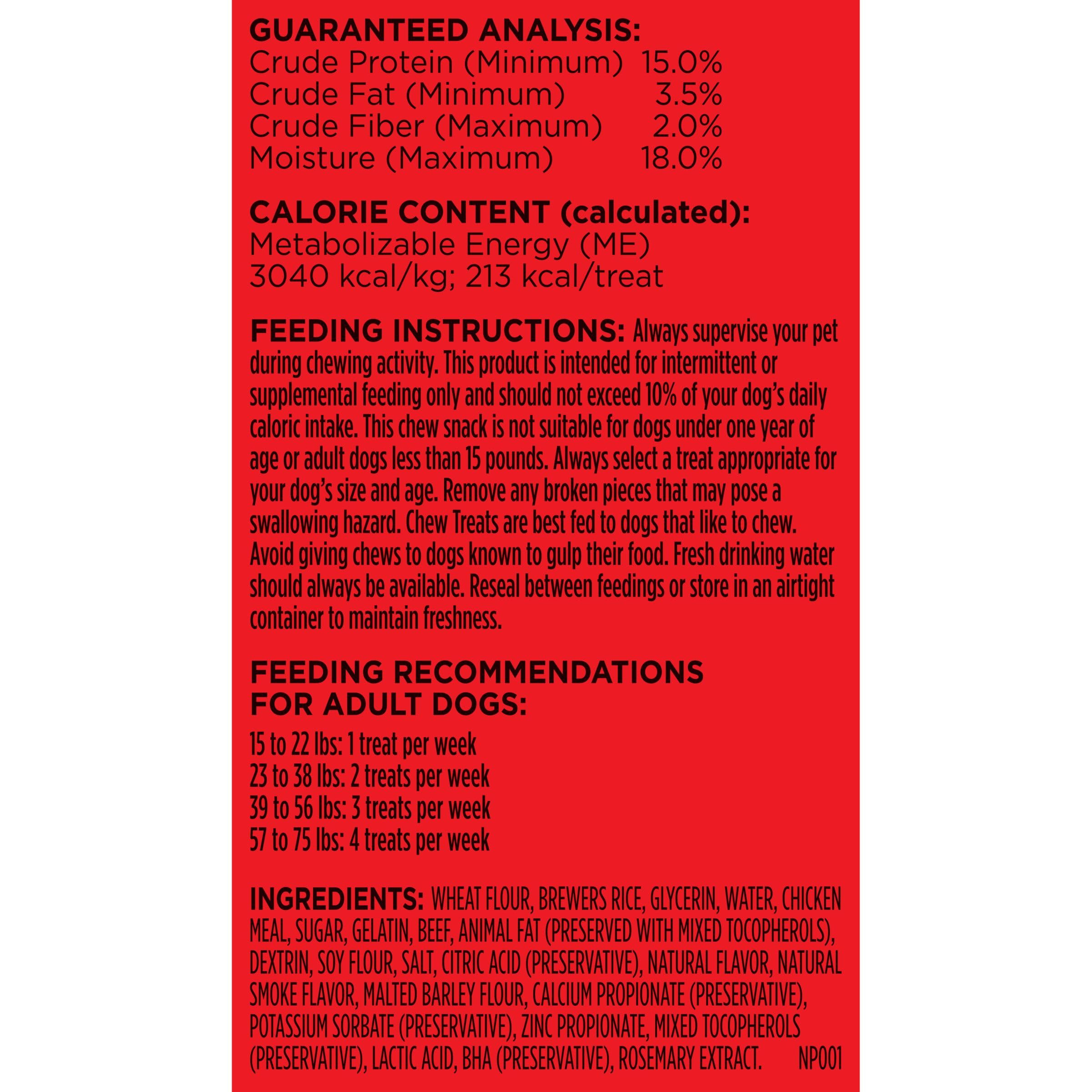 Milk-Bone Comfort Chews, Rawhide Free Dog Treats with Unique Chewy Texture and Real Beef, 9 Chews (Pack of 4), Easy on Digestive