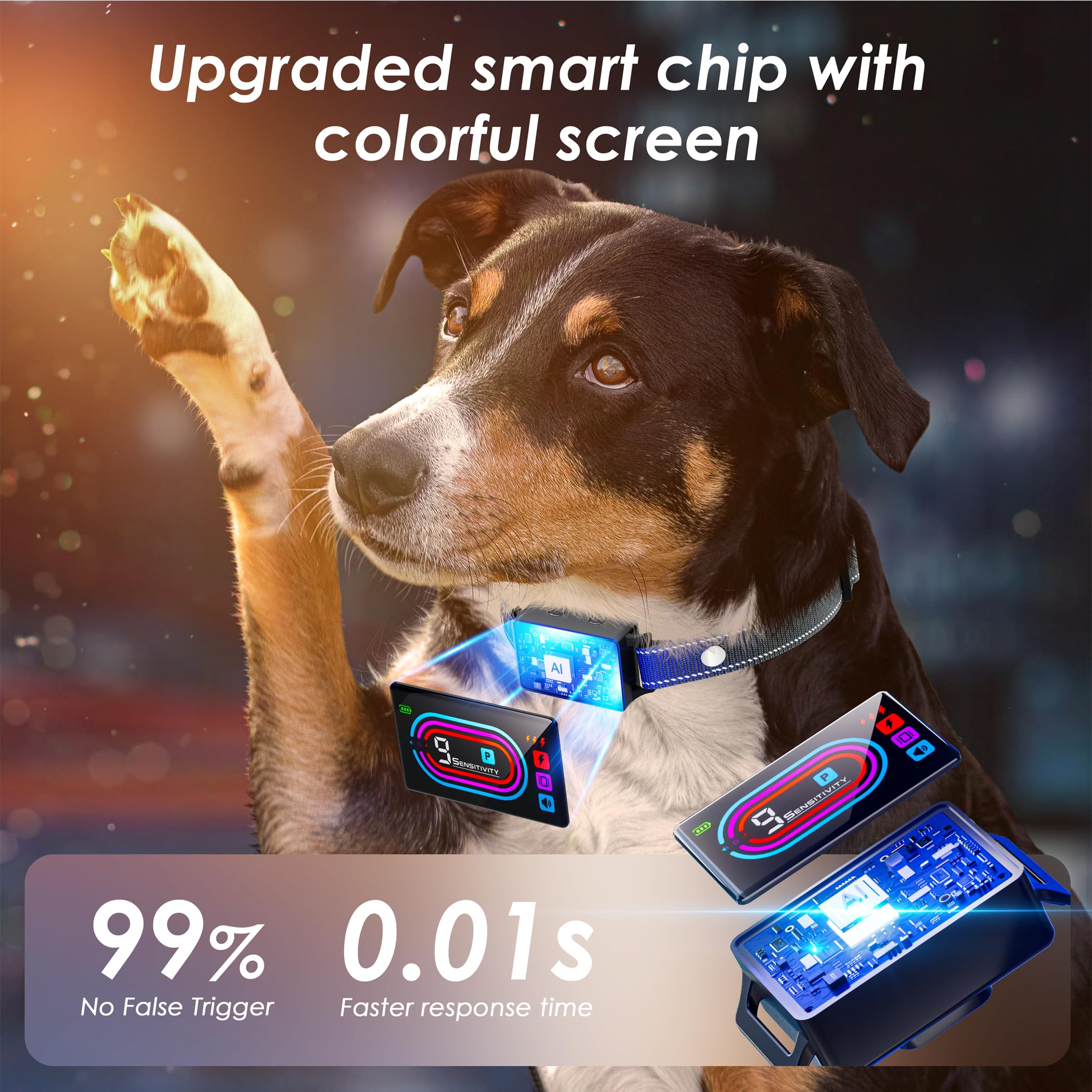 Zaguren Dog Bark Collar 2 Pack, 2025 Smart Bark Collar For Dogs Large Medium Small 5-130 Lbs, Bark Collar 9 Adjustable Sensitivi